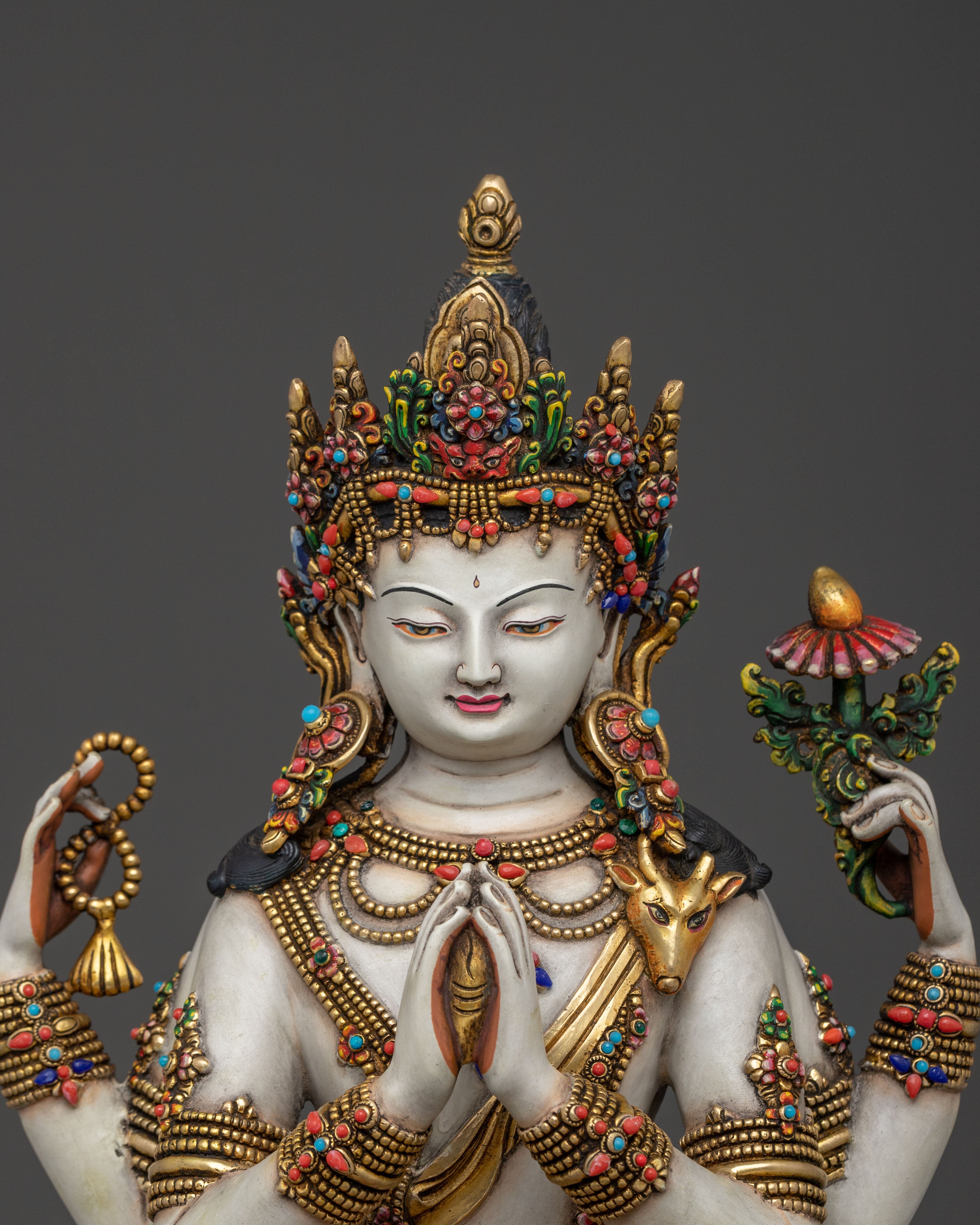 Handcrafted Five Bodhisattva Sacred Statue Set