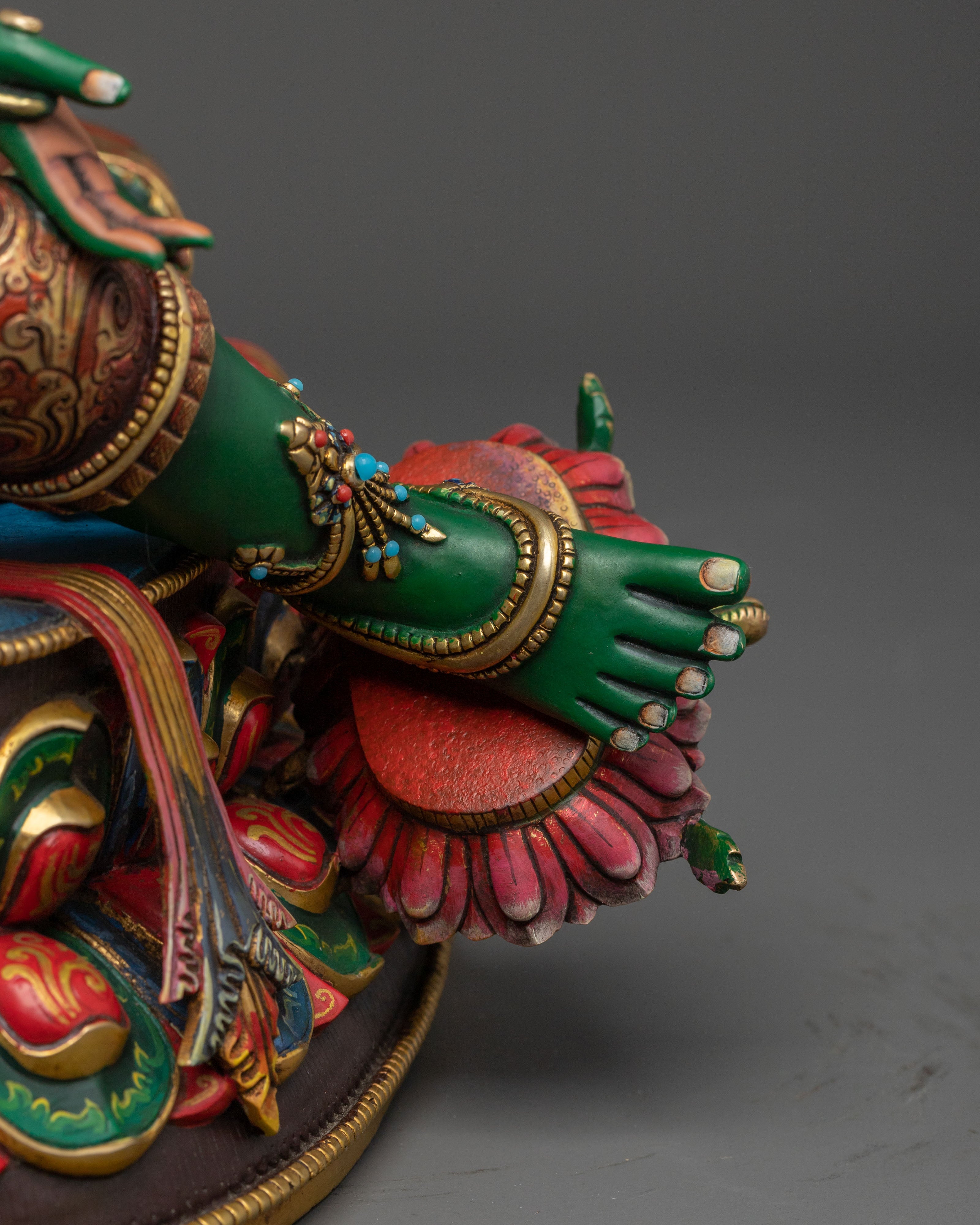 Handcrafted Five Bodhisattva Sacred Statue Set