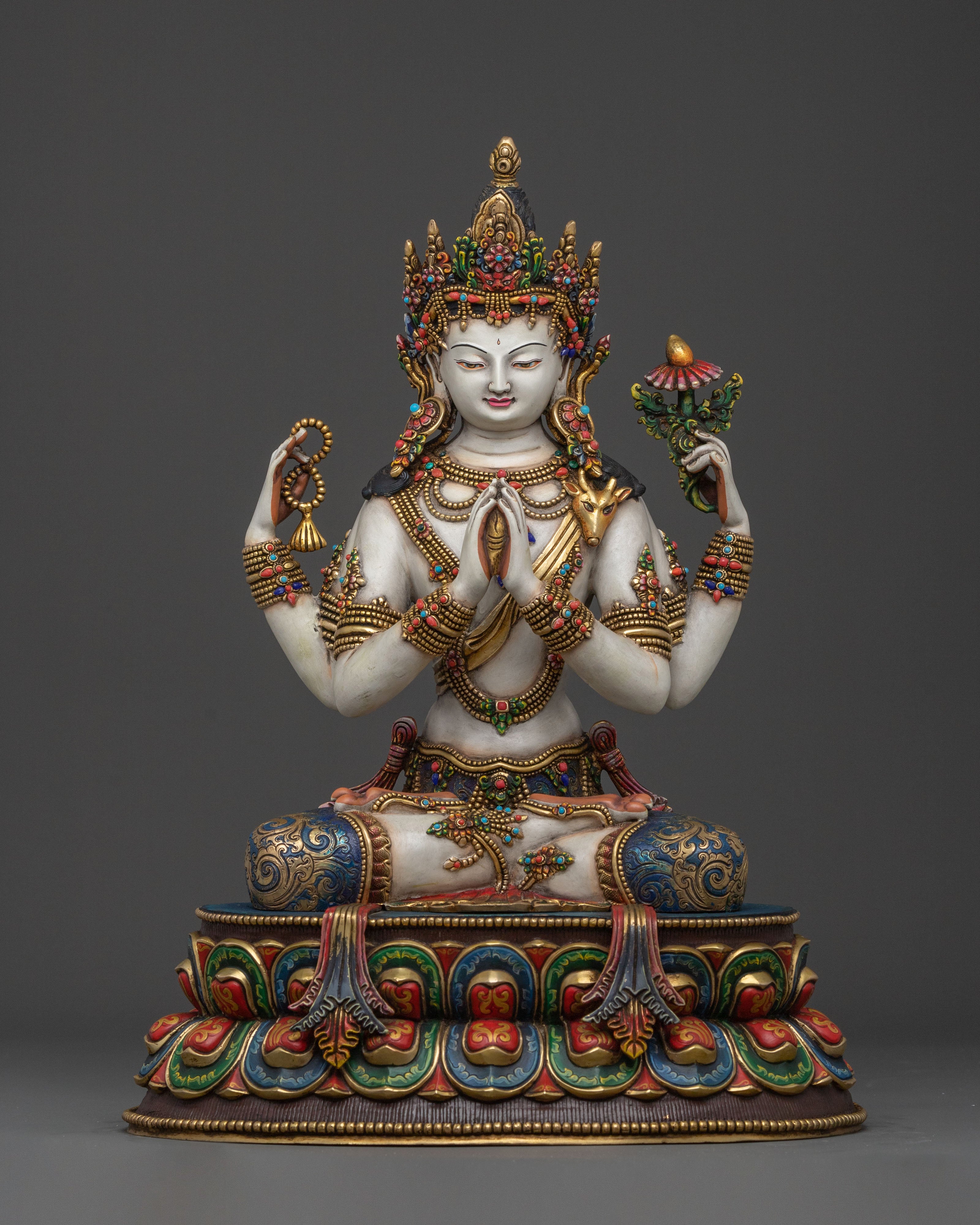 Handcrafted Five Bodhisattva Sacred Statue Set