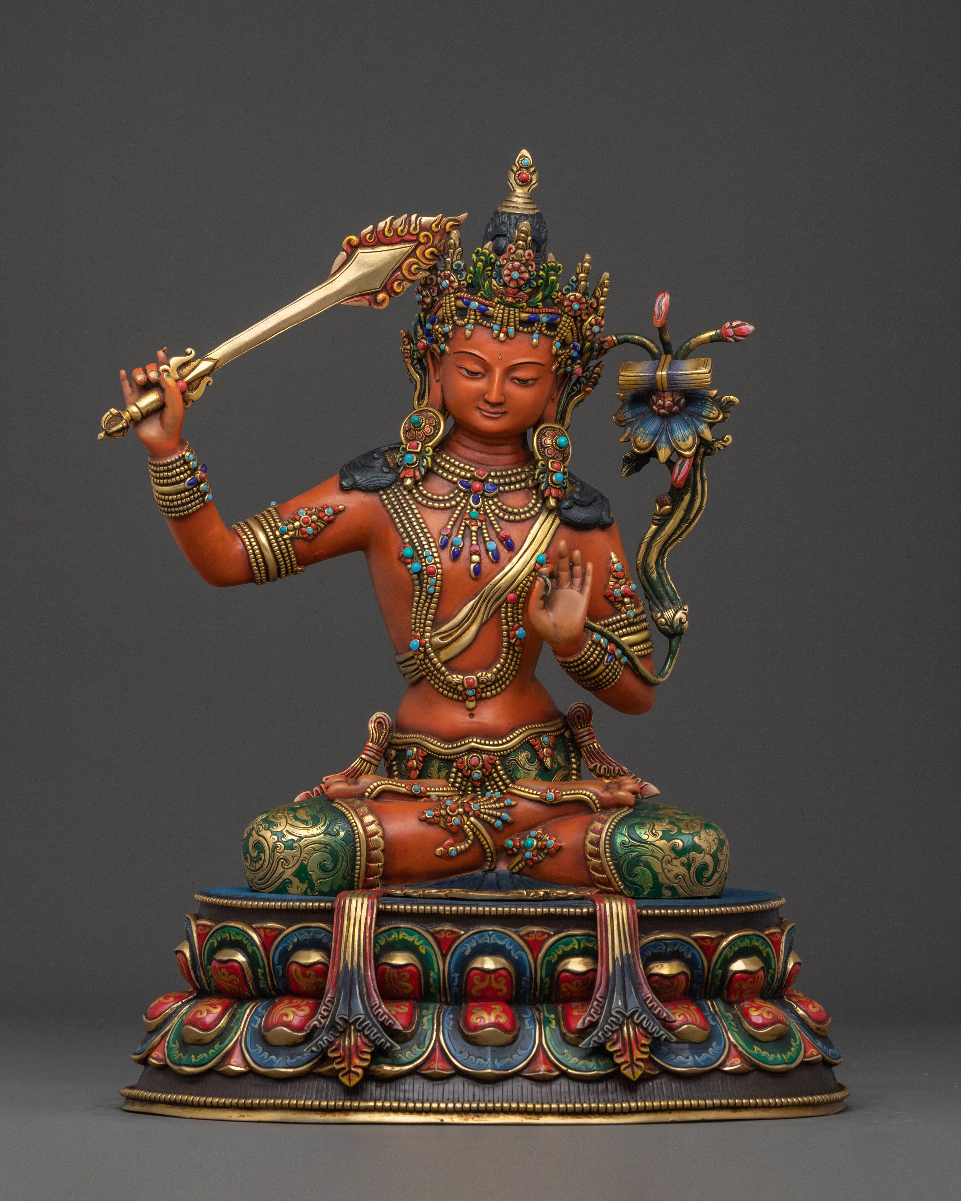 Handcrafted Five Bodhisattva Sacred Statue Set