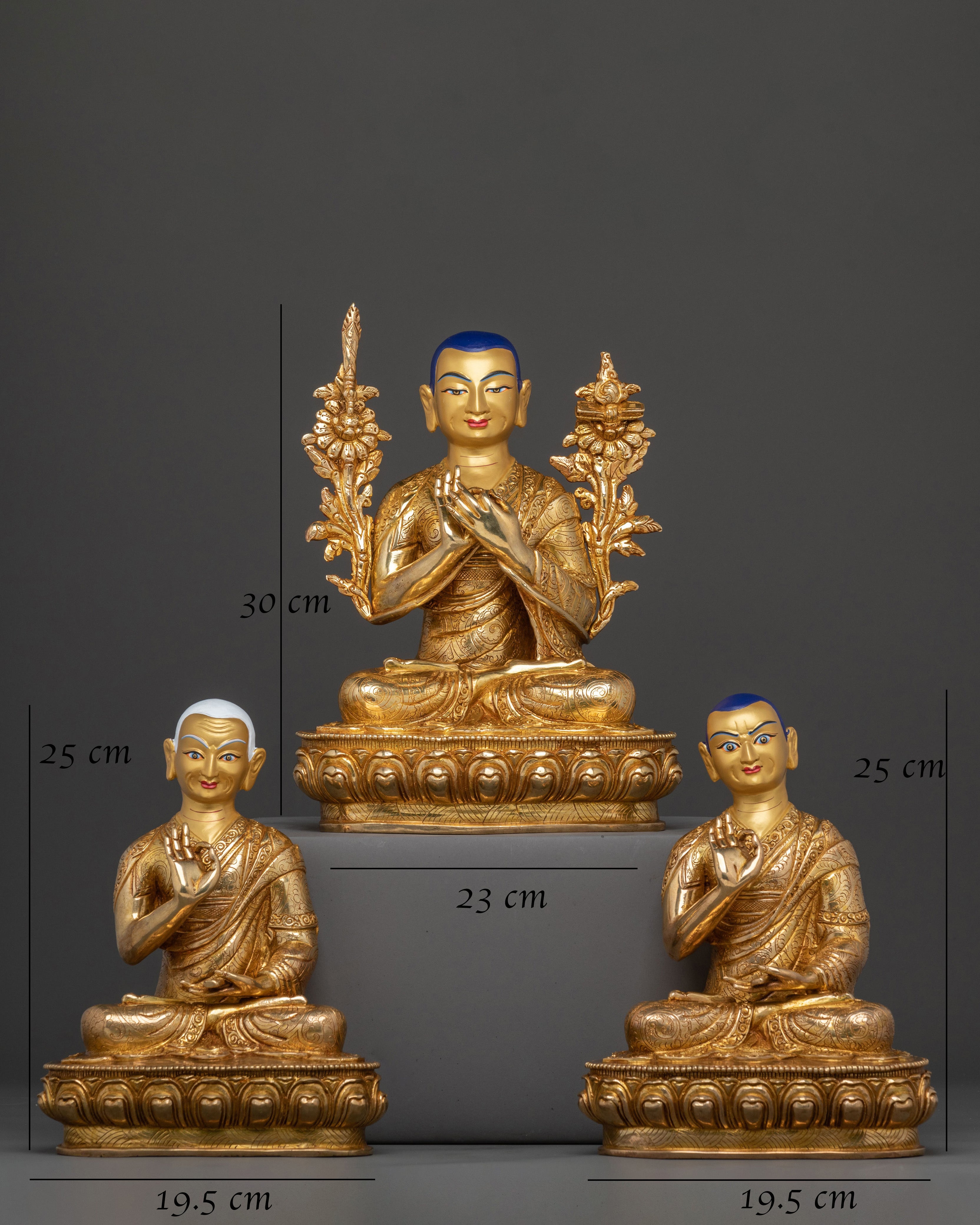 Handcrafted Tsongkhapa Sculpture with Disciples