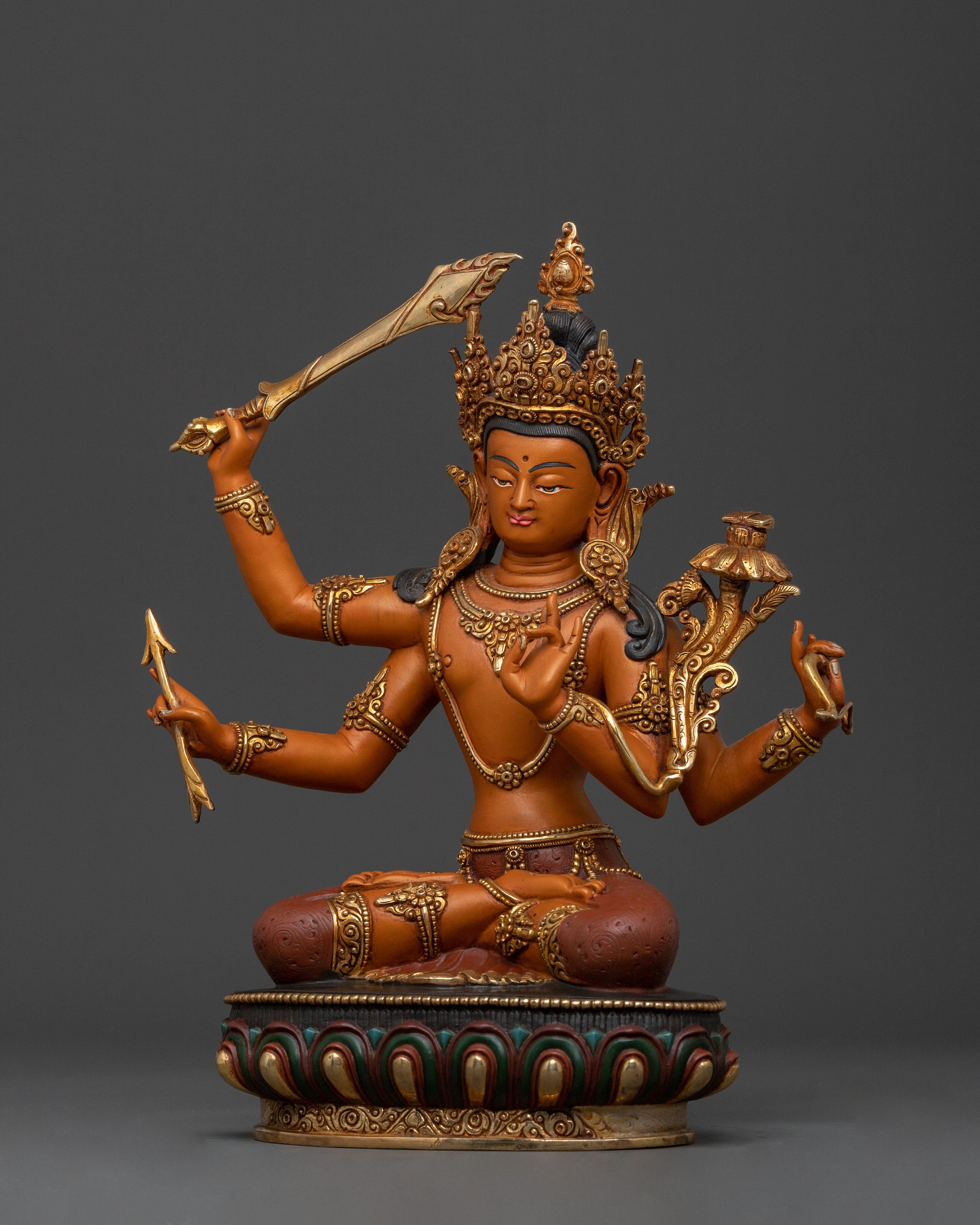 Handcrafted Maha Manjushri Statue: Divine Form