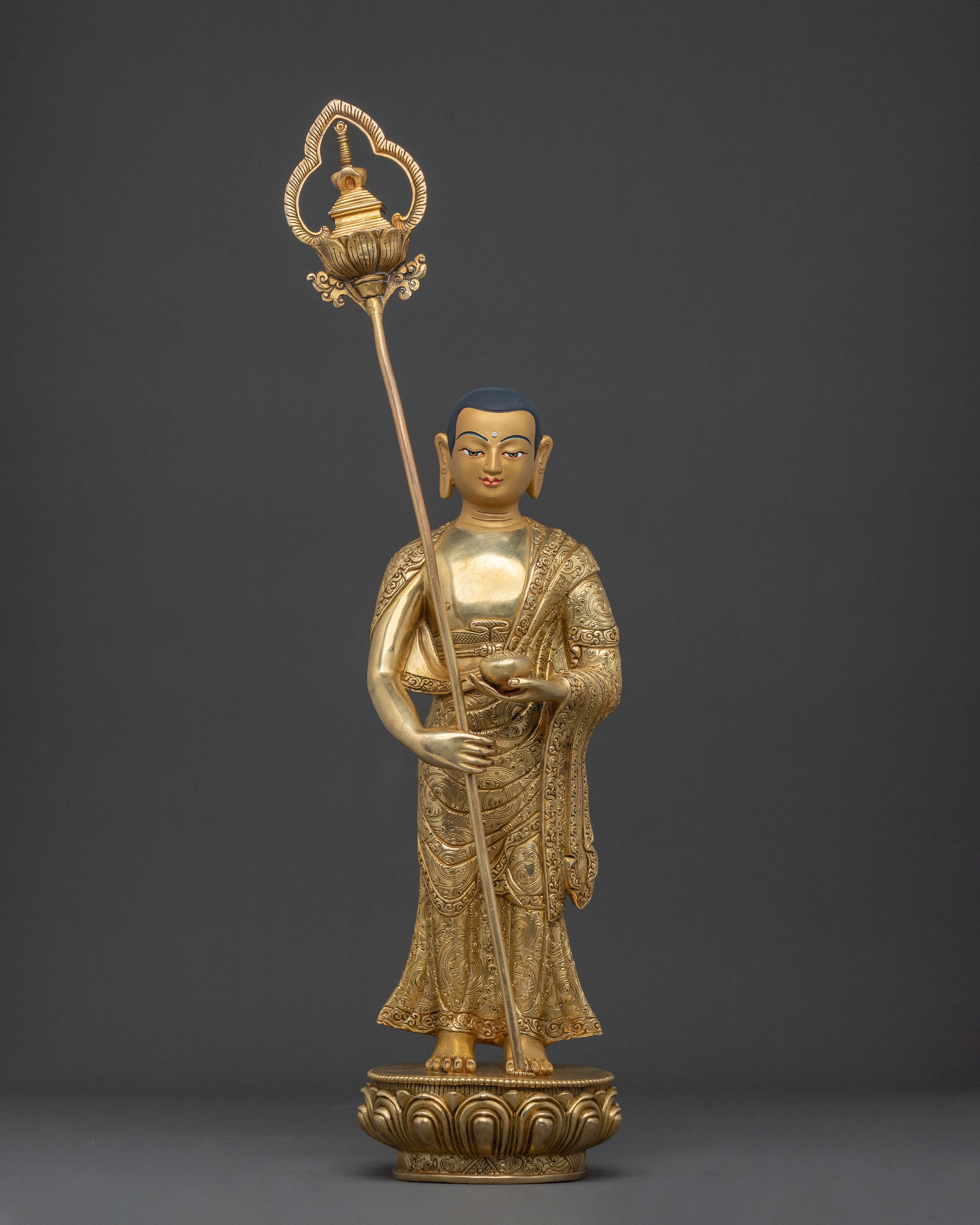 Shakyamuni Buddha with Disciples Handcrafted Statue Set