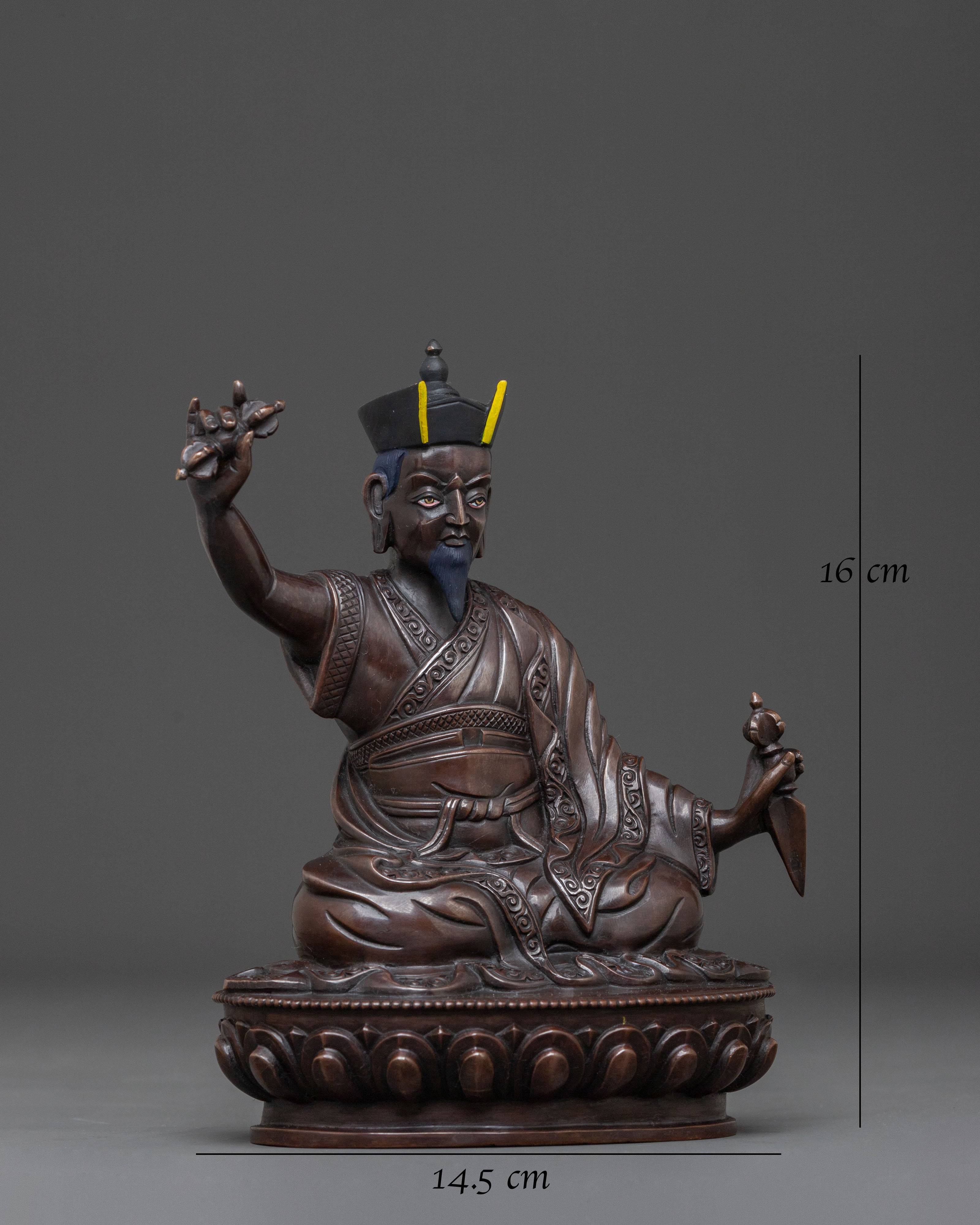 2nd Gyalwa Karmapa Oxidized Copper Statue | Divine Figurine