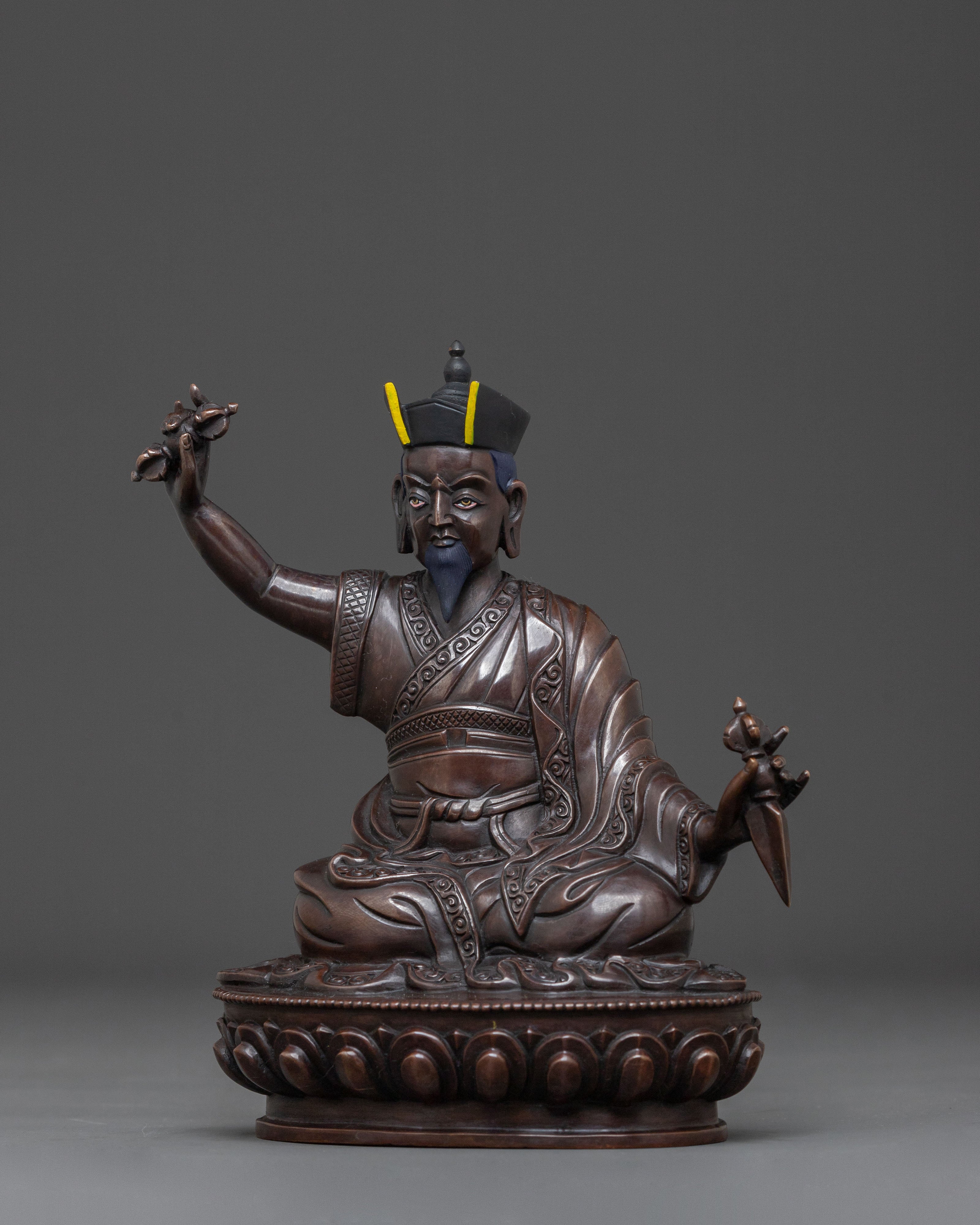 2nd Gyalwa Karmapa Oxidized Copper Statue | Divine Figurine