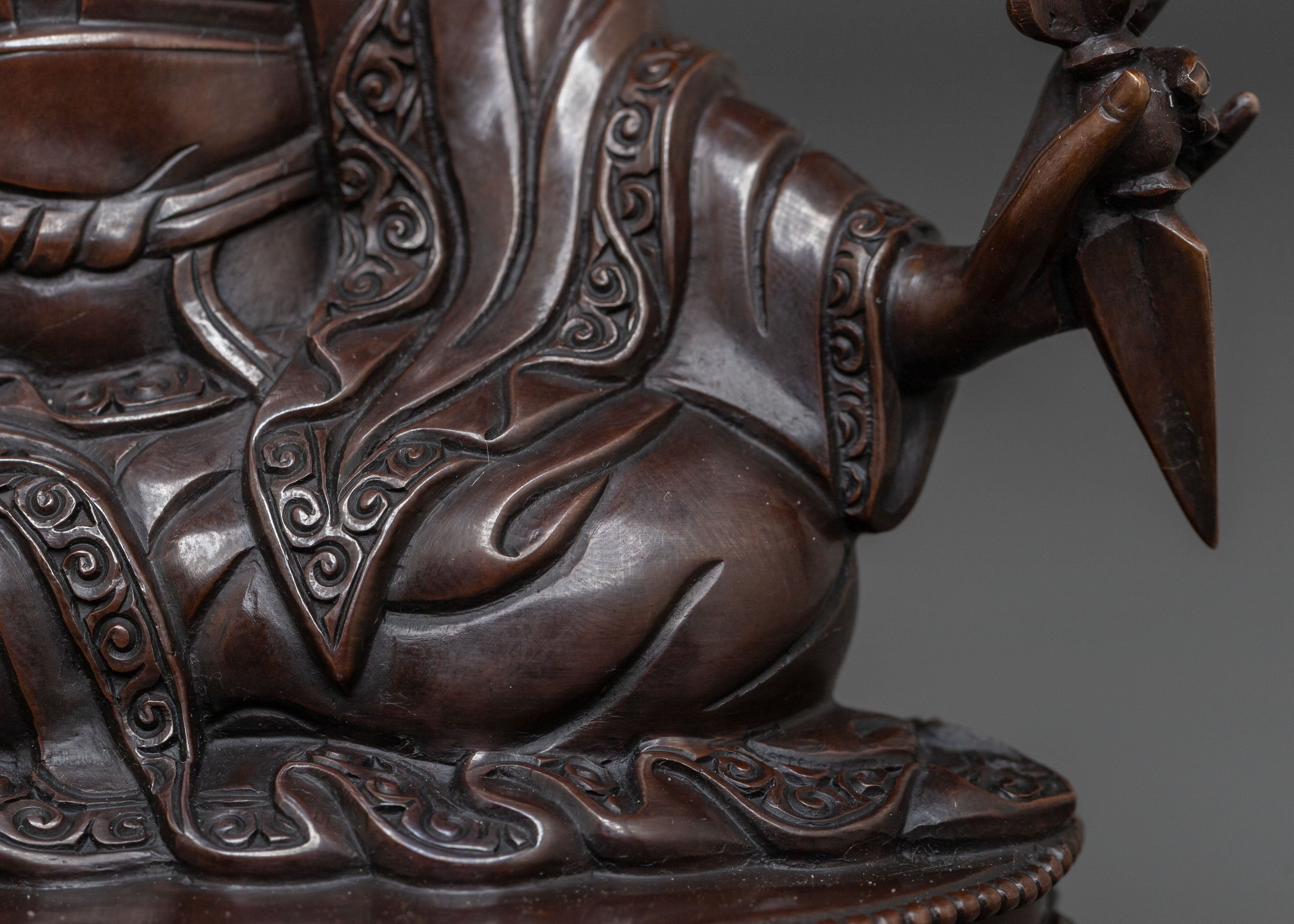2nd Gyalwa Karmapa Oxidized Copper Statue | Divine Figurine