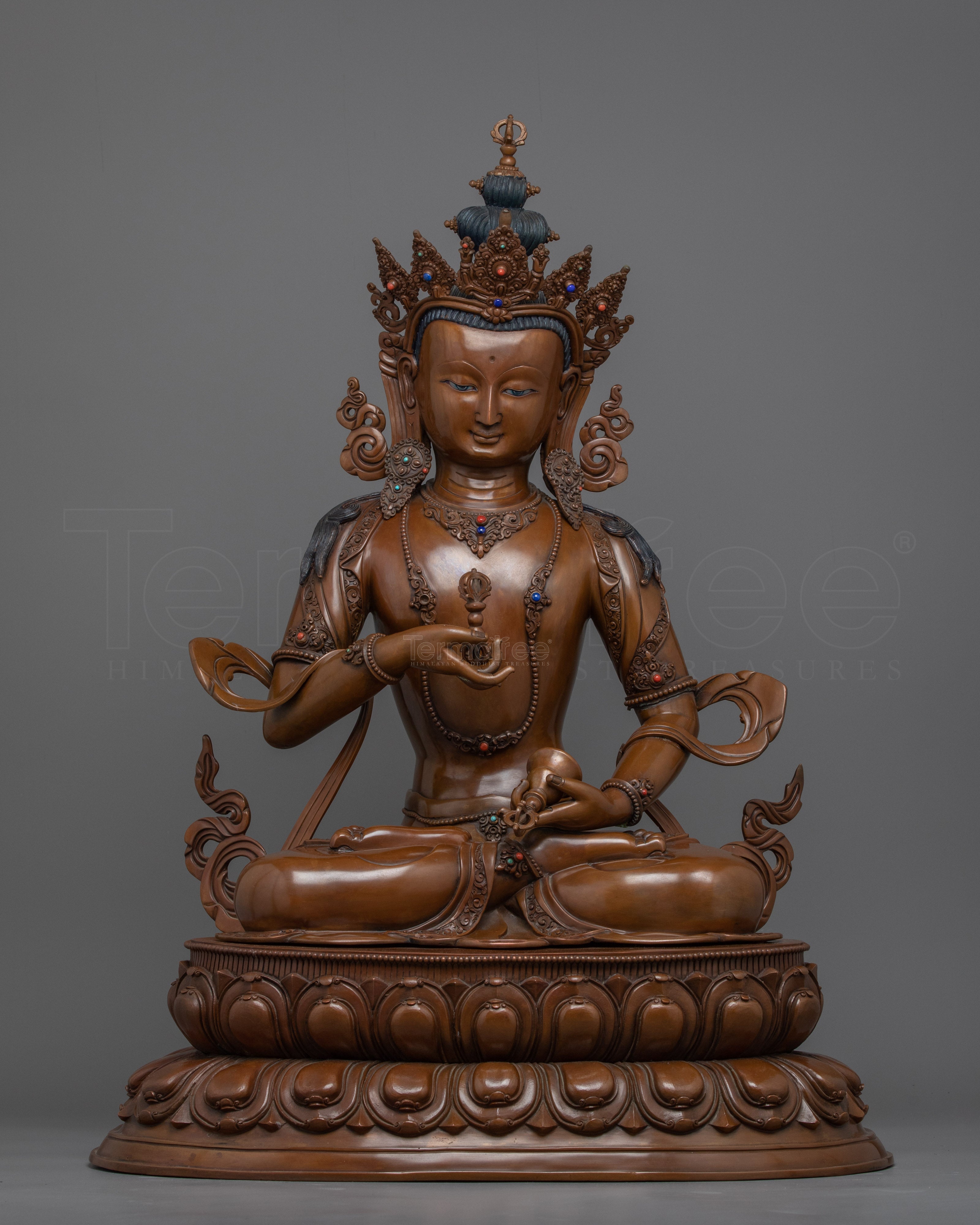 Copper Statue For Dorje Sempa Mantra Practice | Oxidized Artwork Of Buddhist Deity