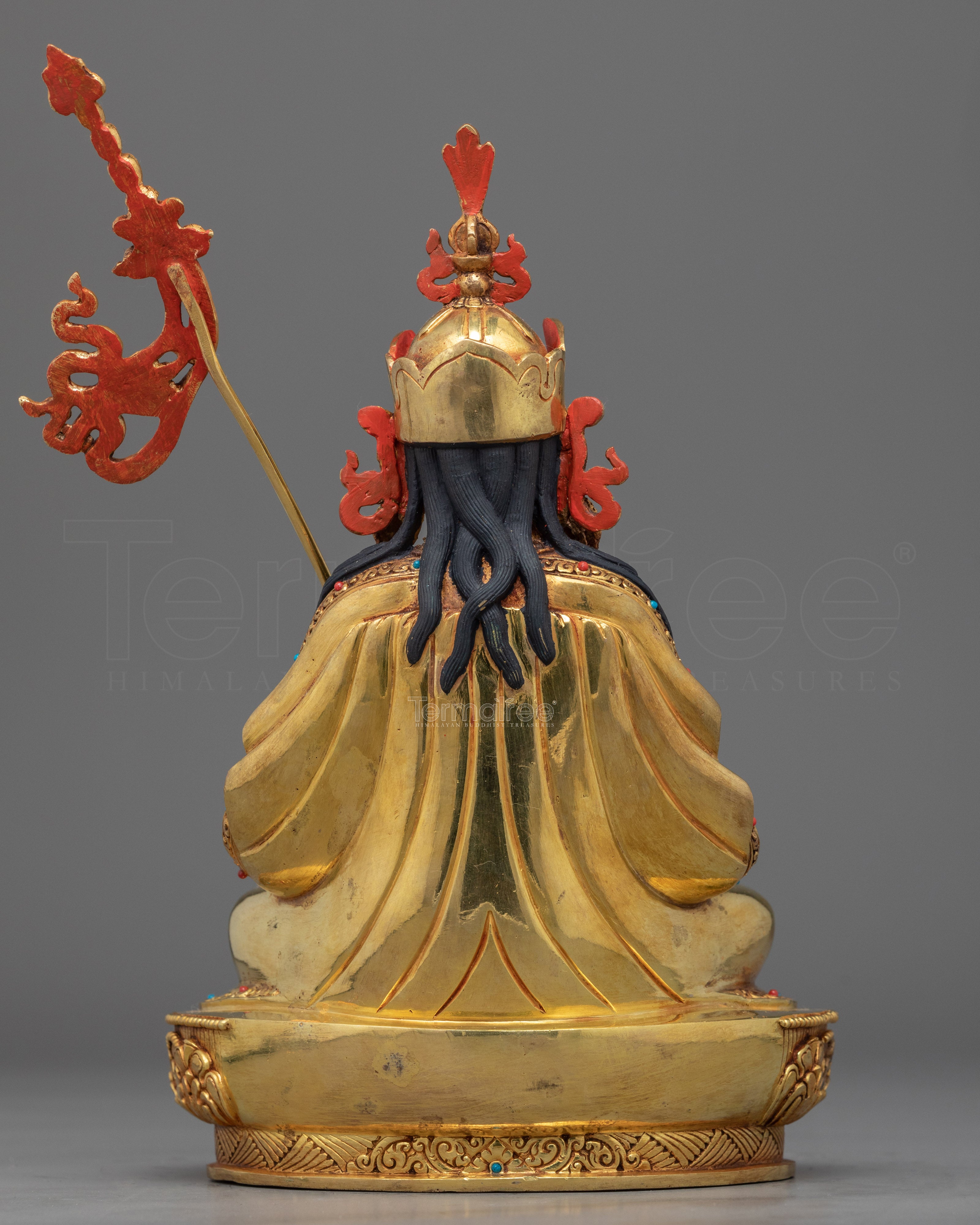 Guru Rinpoche Puja Statue | Gold-Gilded Himalayan Artwork - Termatree