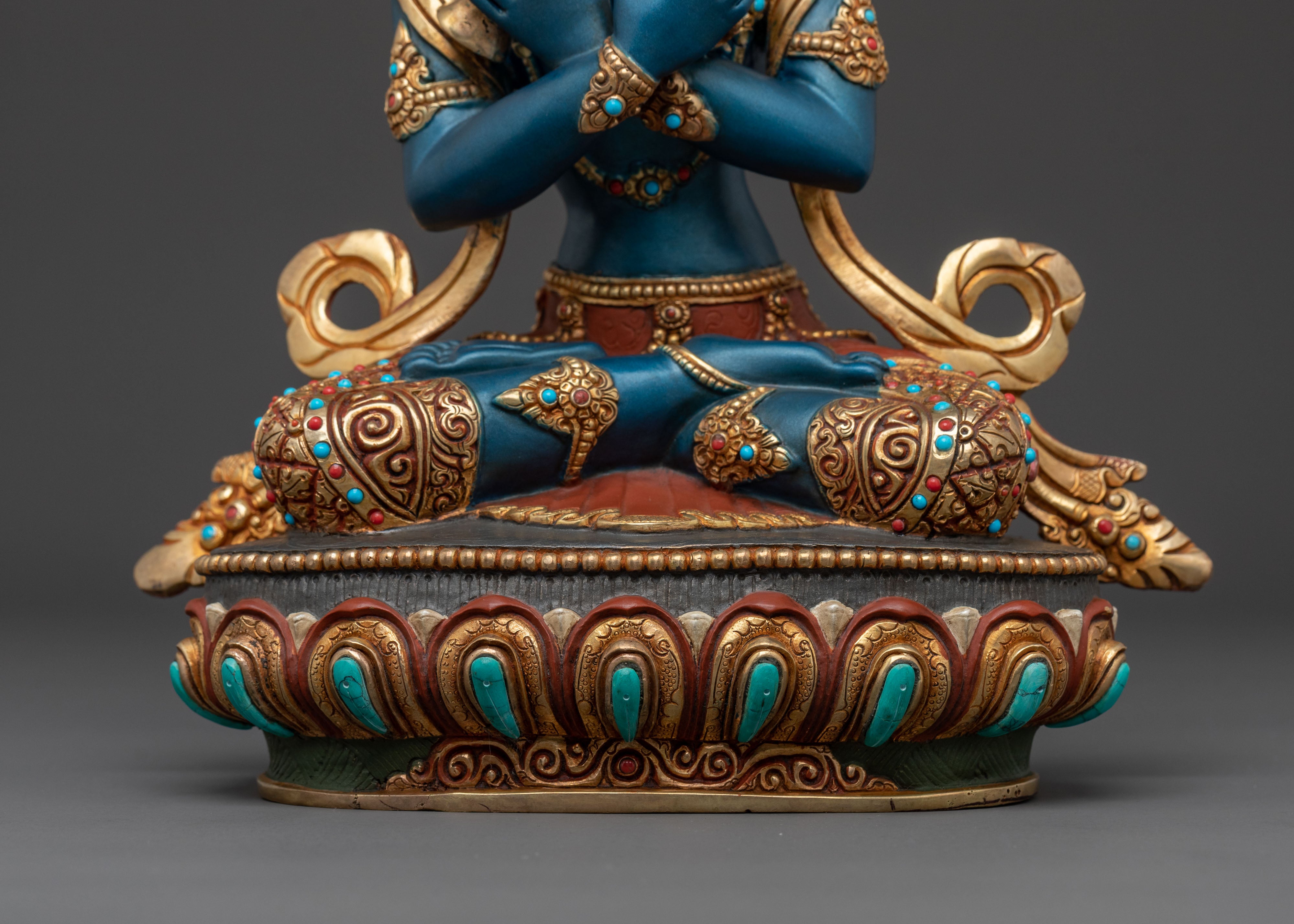 Vajradhara Handcrafted Statue for Meditation: 24K Gold Gilded