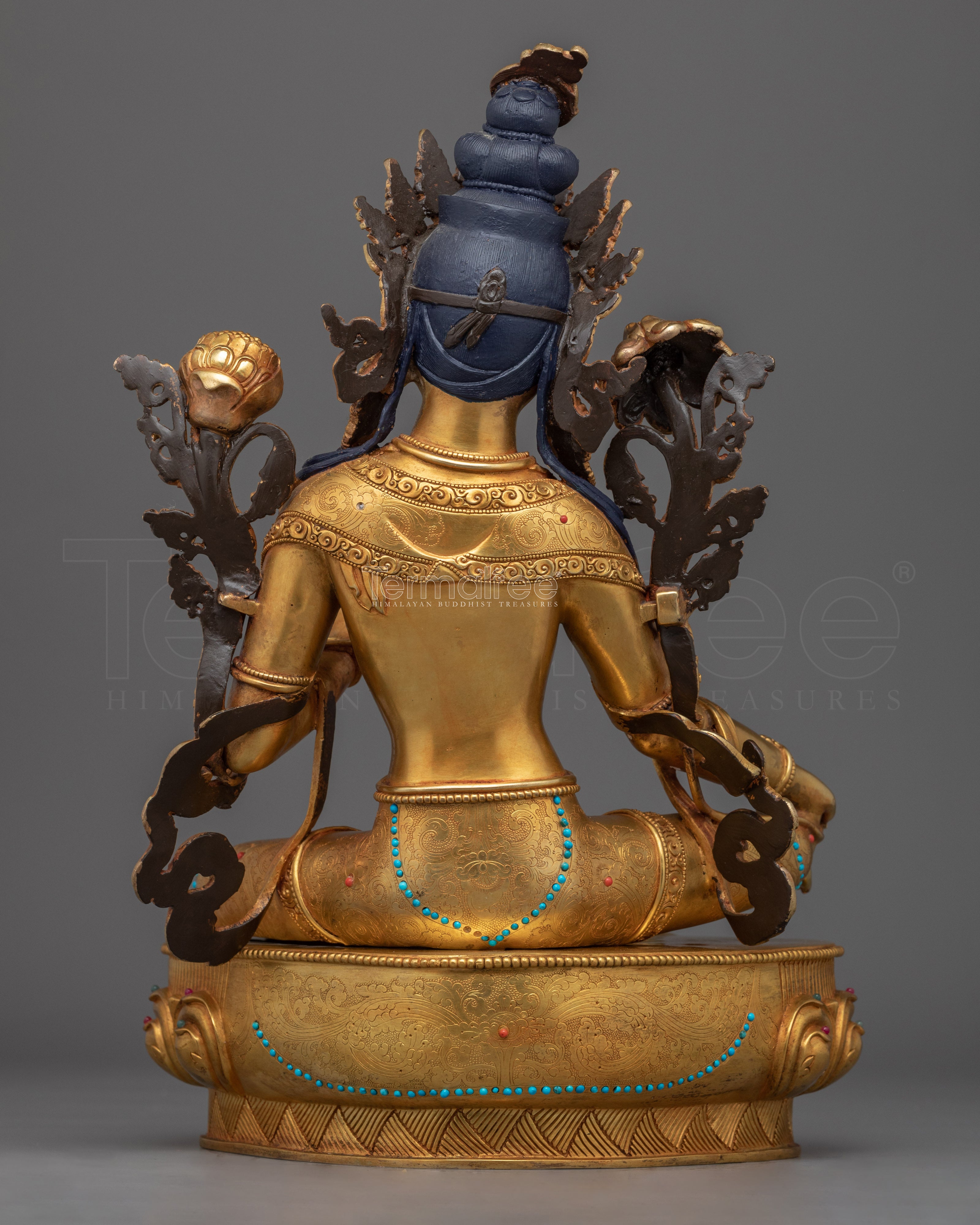 Green Tara Day Prayer Statue | 24K Gold-Gilded Mother Tara Statue