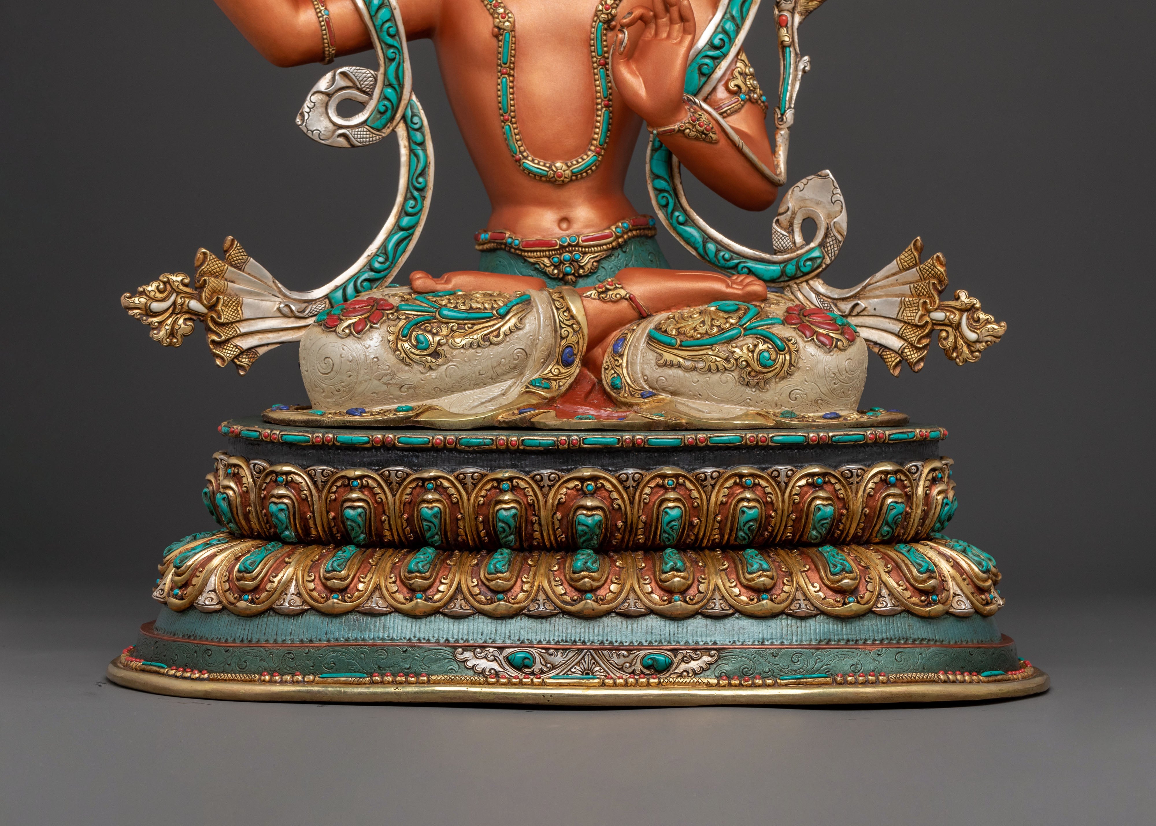 Manjushri Statue: Tibetan Buddhist Handcrafted Figurine