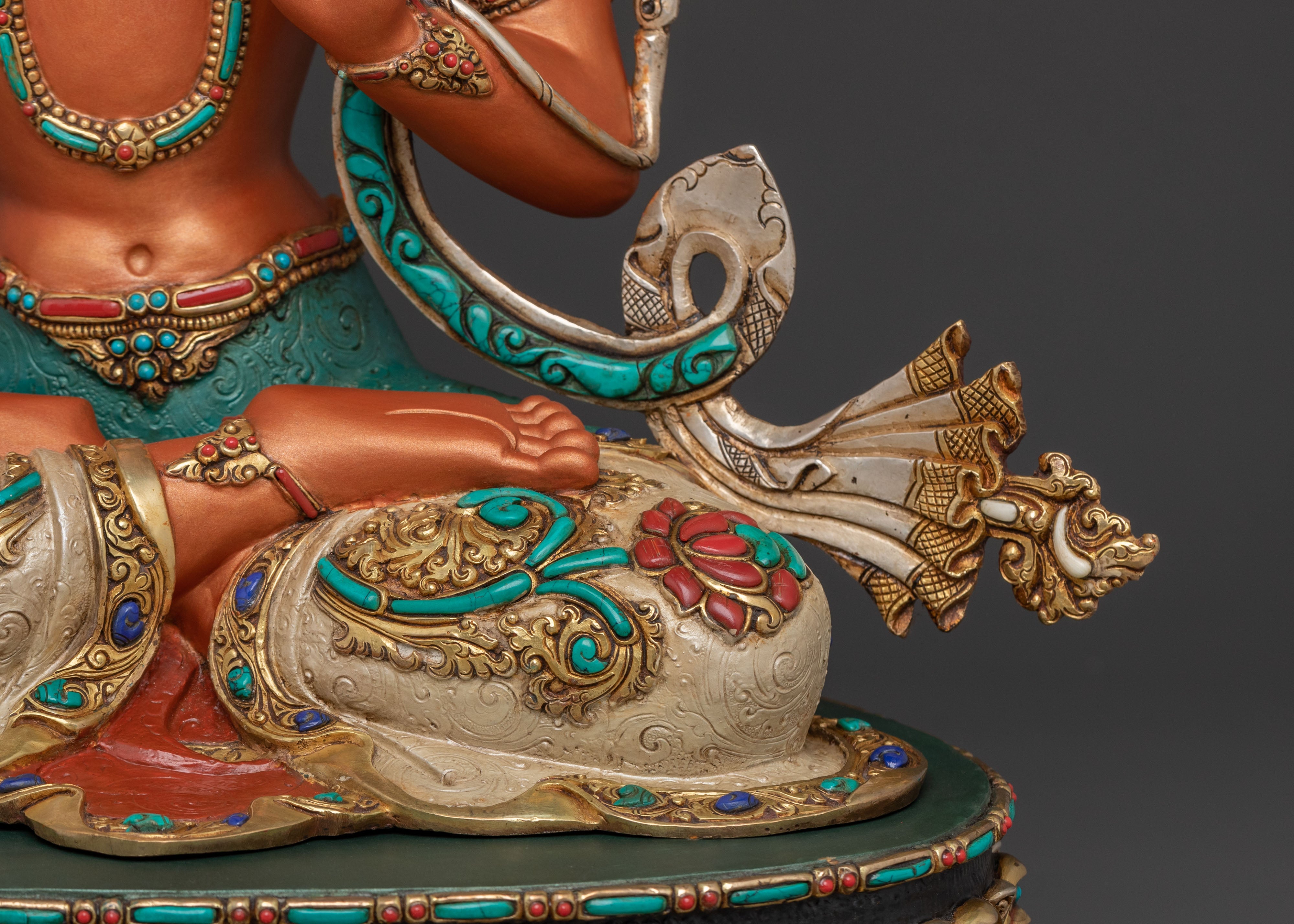 Manjushri Statue: Tibetan Buddhist Handcrafted Figurine
