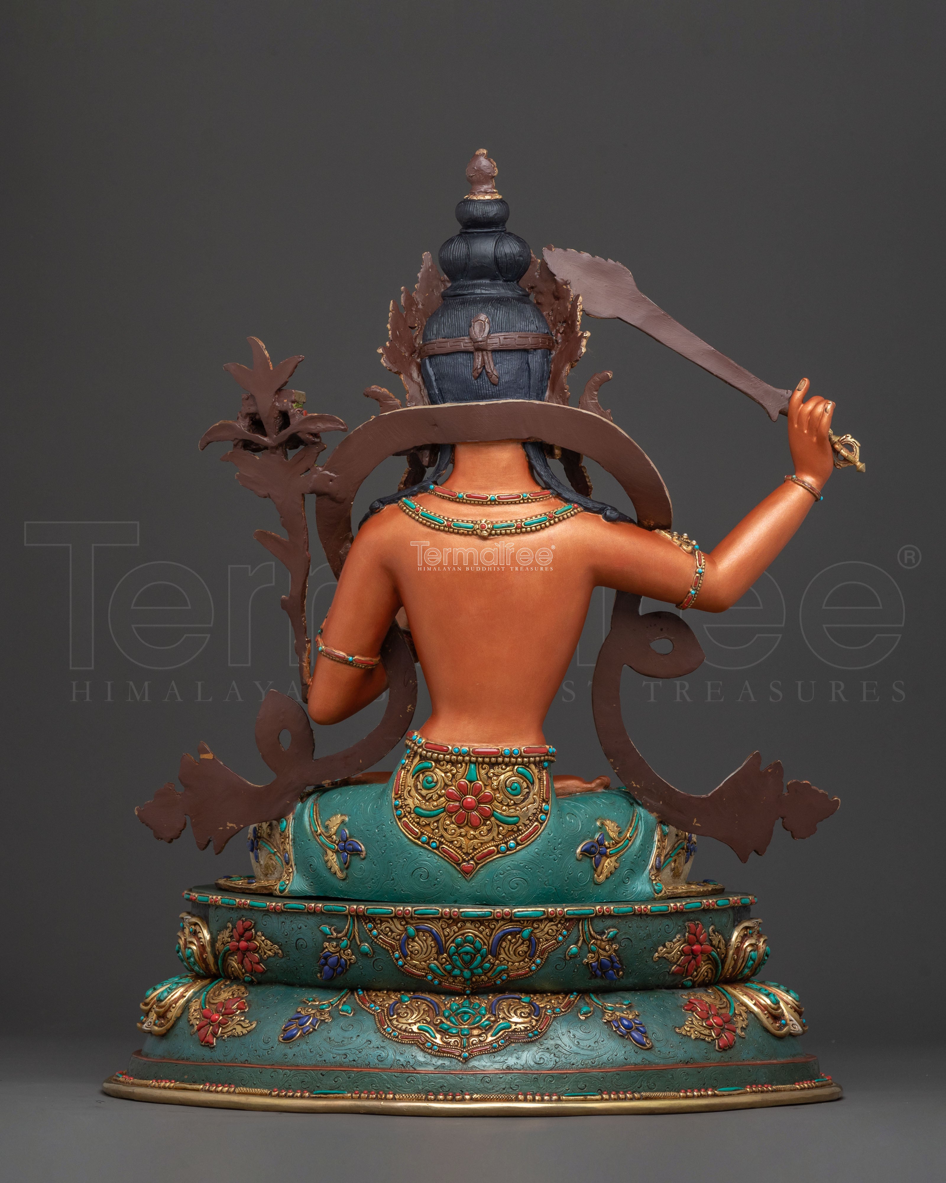 Manjushri Statue: Tibetan Buddhist Handcrafted Figurine