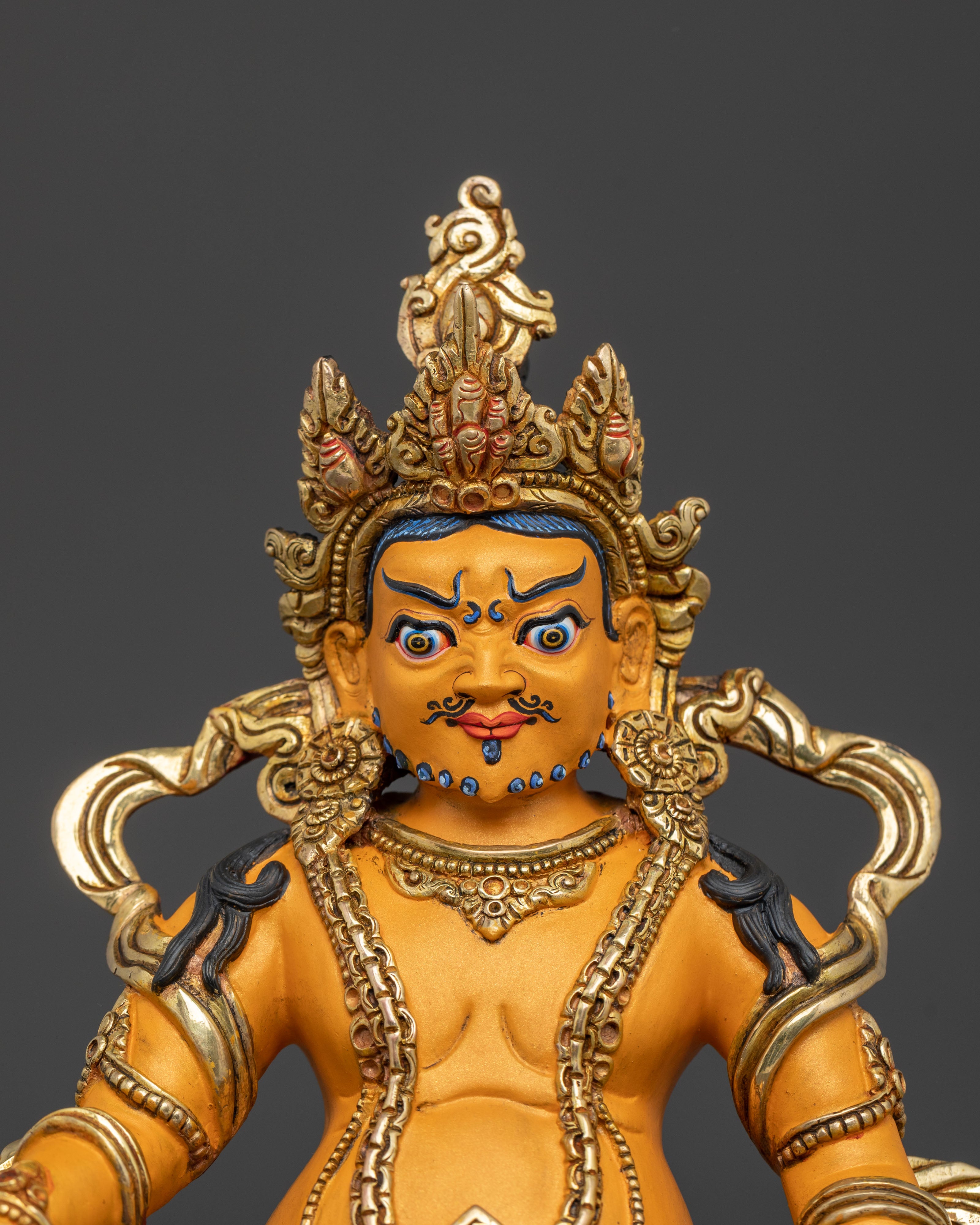 Dzambhala Statue on Throne | Traditional Figurine