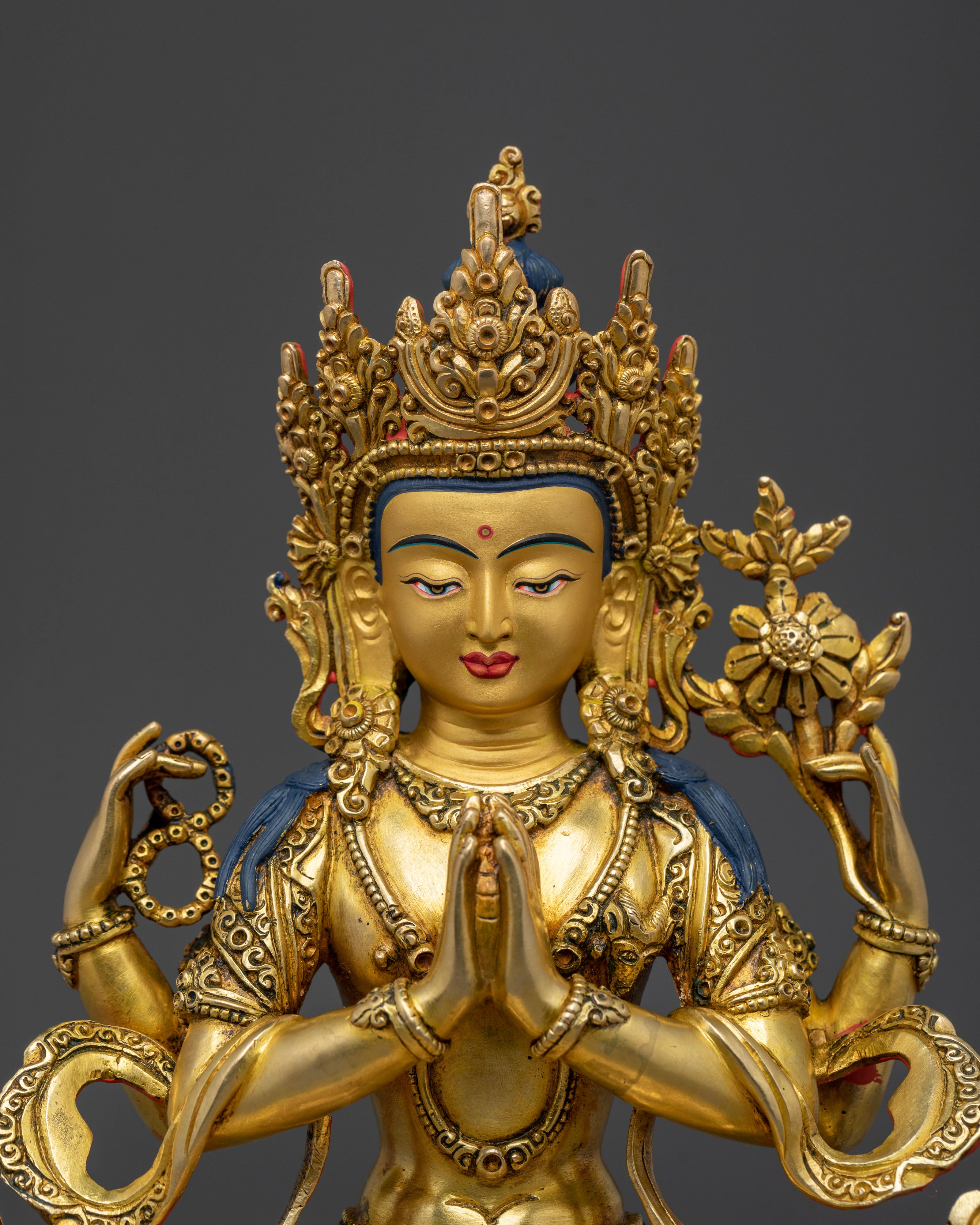 A Radiant Handcrafted Boddhisattva Statue Set | Meditation Altar Set