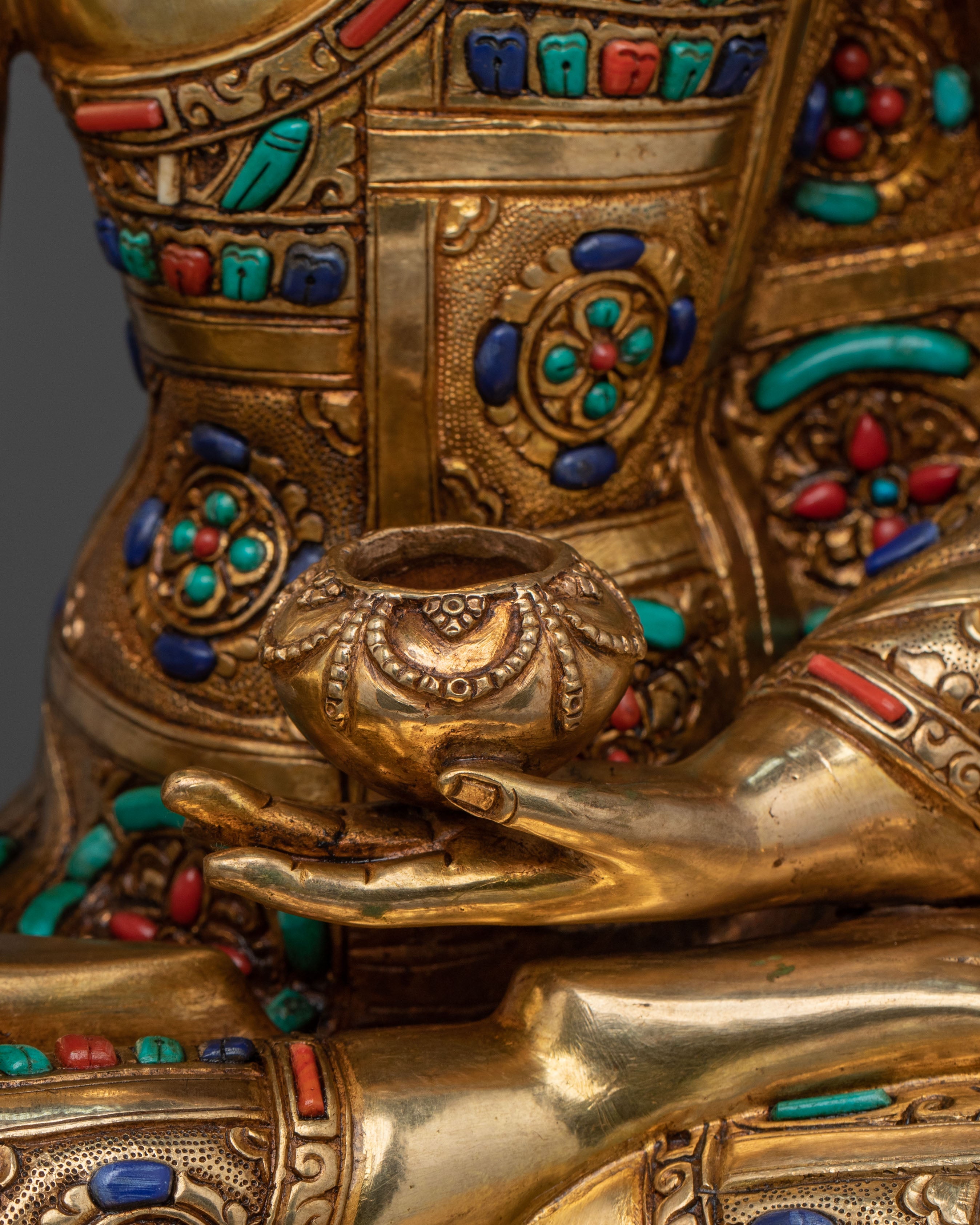 Three Buddhas Statue Set: Exquisite 24K Gold Gilded Figurines