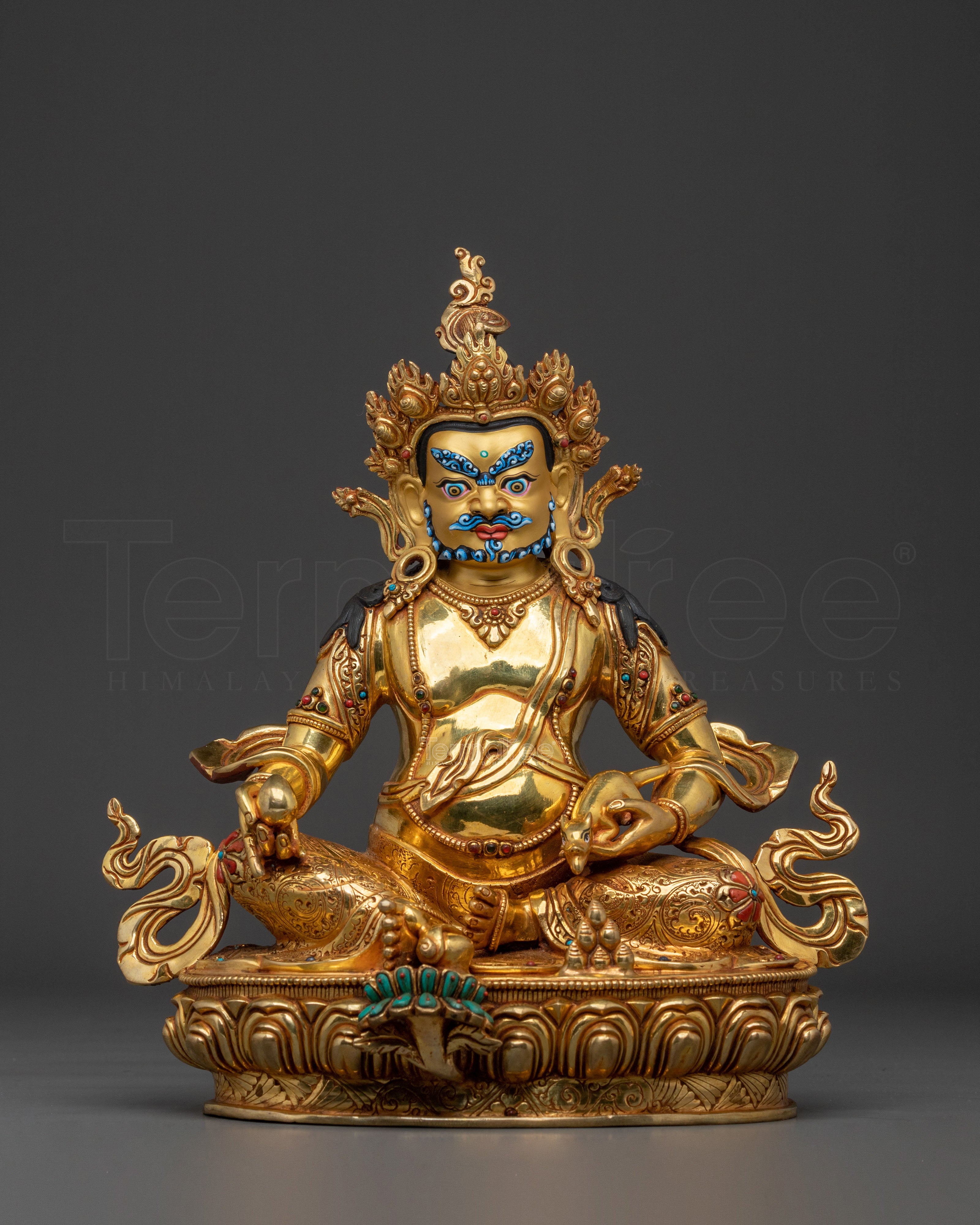 Handcrafted Dzambhala Buddhist Statue | 24K Gold Gilded