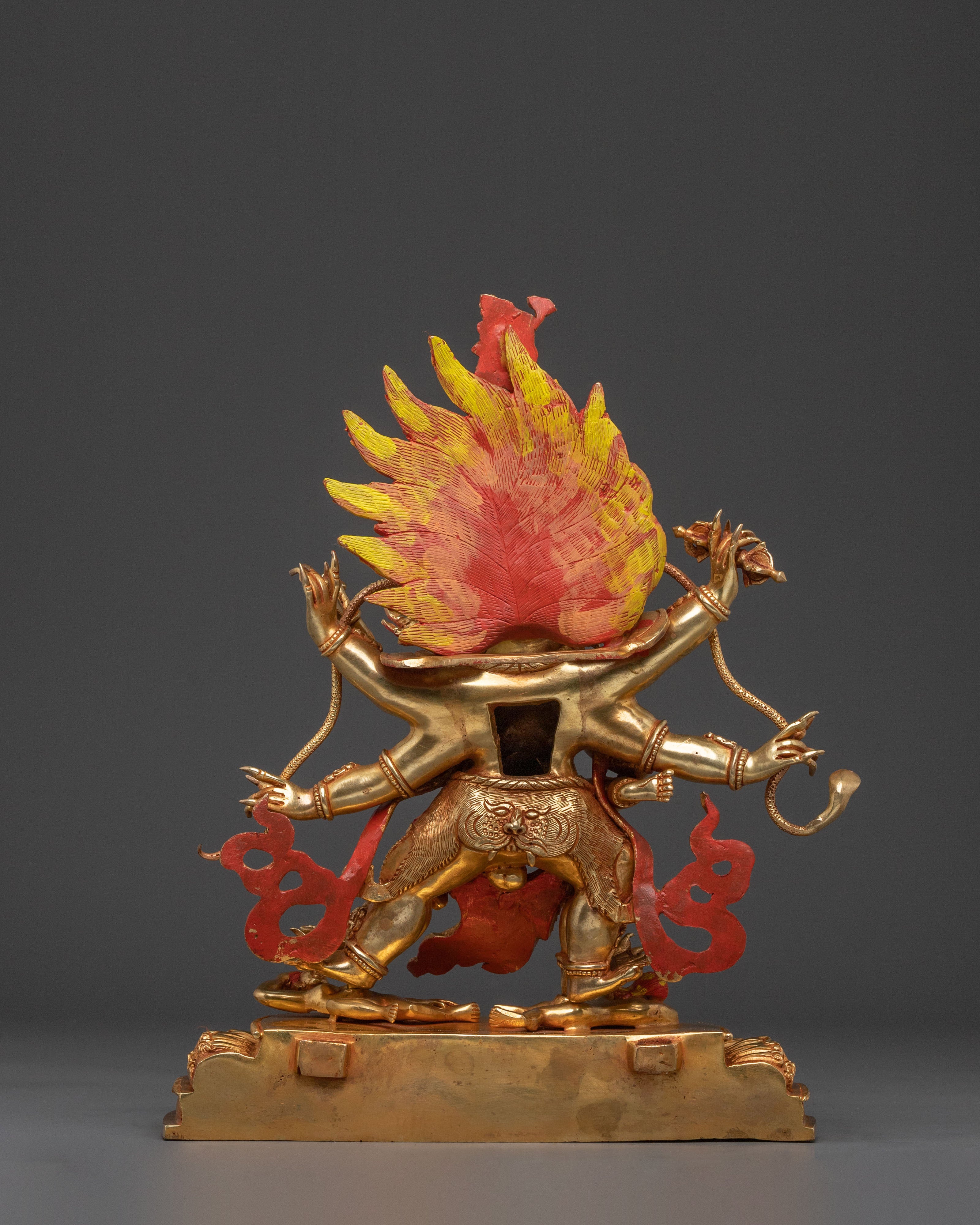 Mahachakra Vajrapani with Consort Statue: 24K Gold Gilded