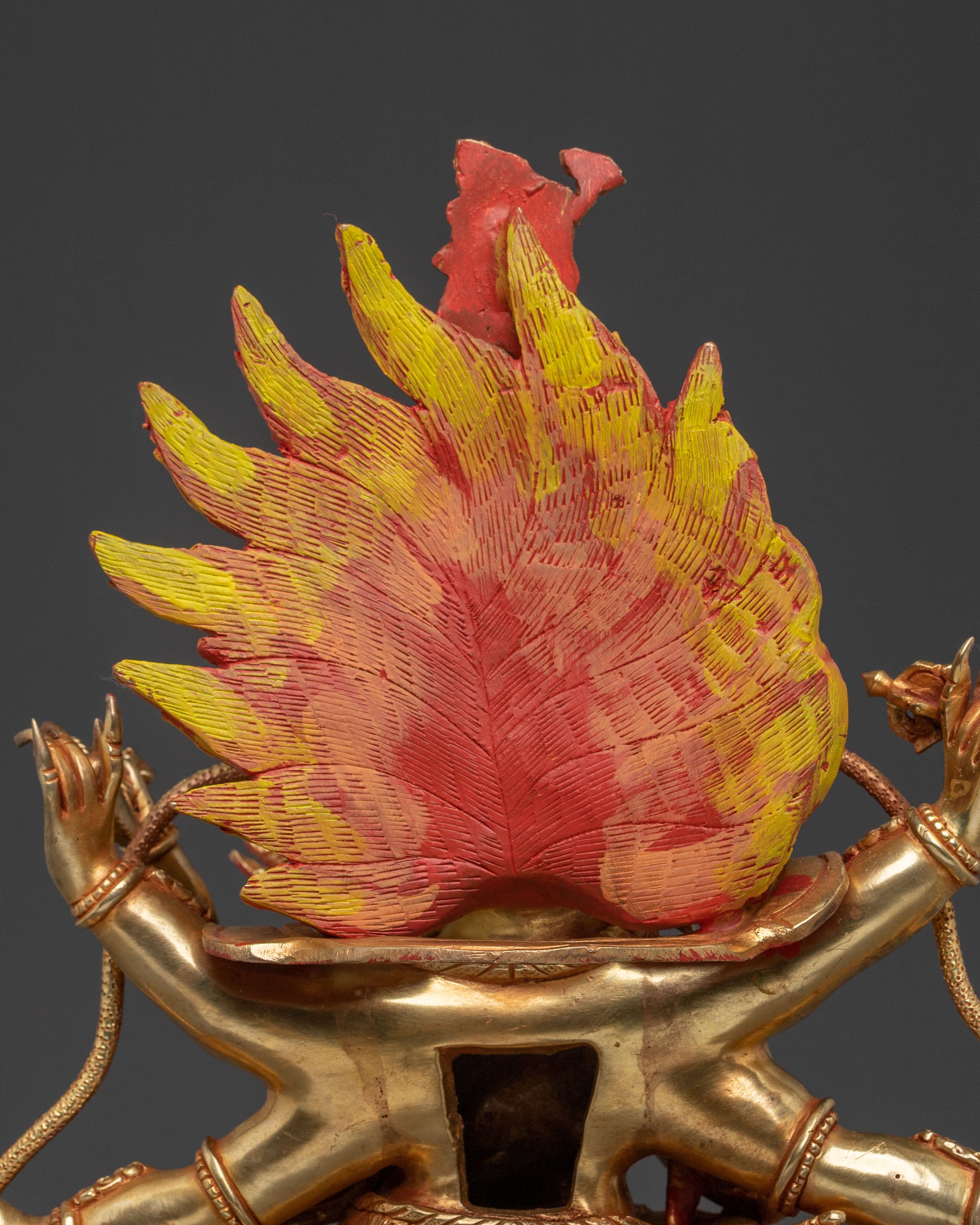 Mahachakra Vajrapani with Consort Statue: 24K Gold Gilded