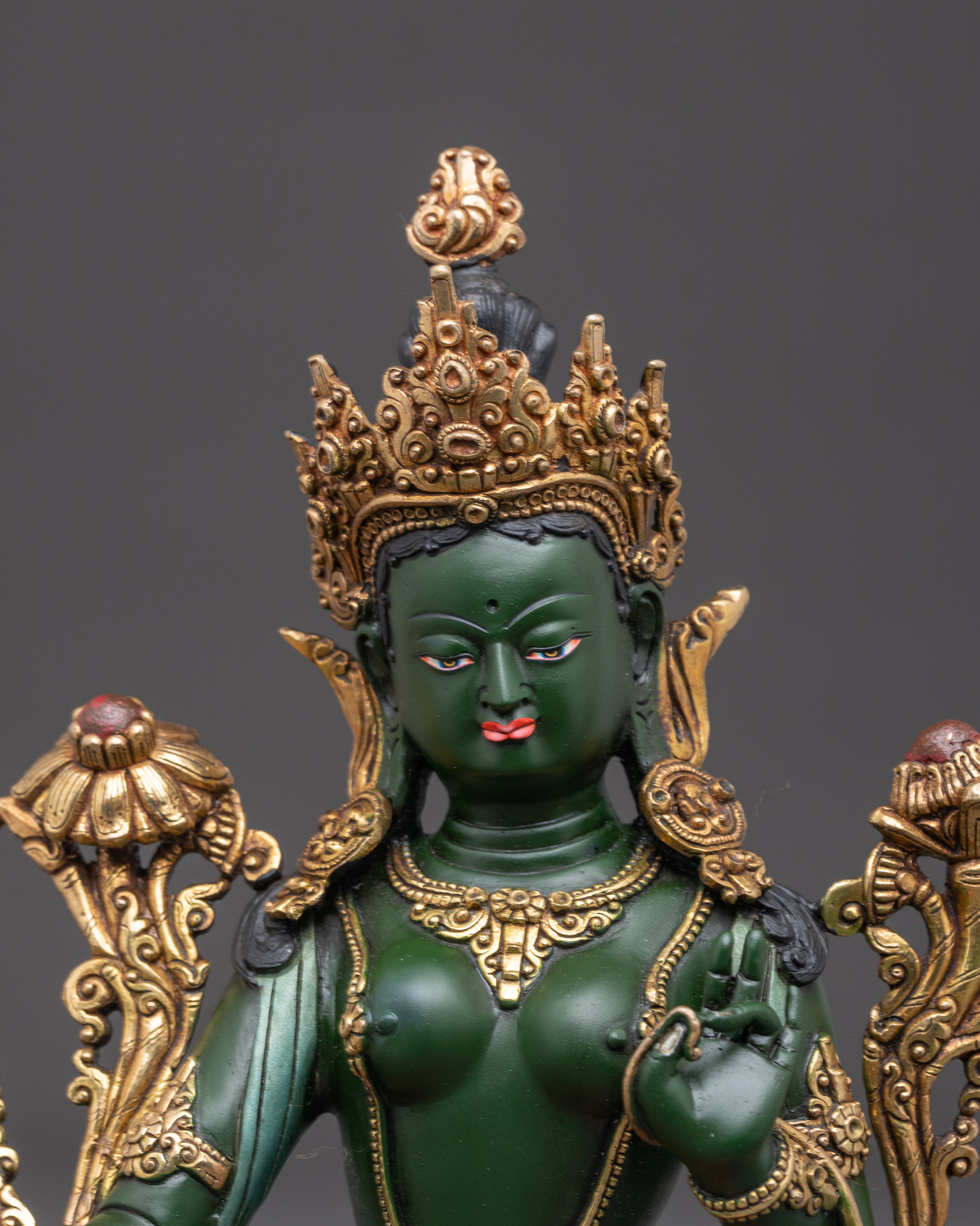 Handcrafted Golden Sculpture of Bodhisattva Set | Symbol of Compassion