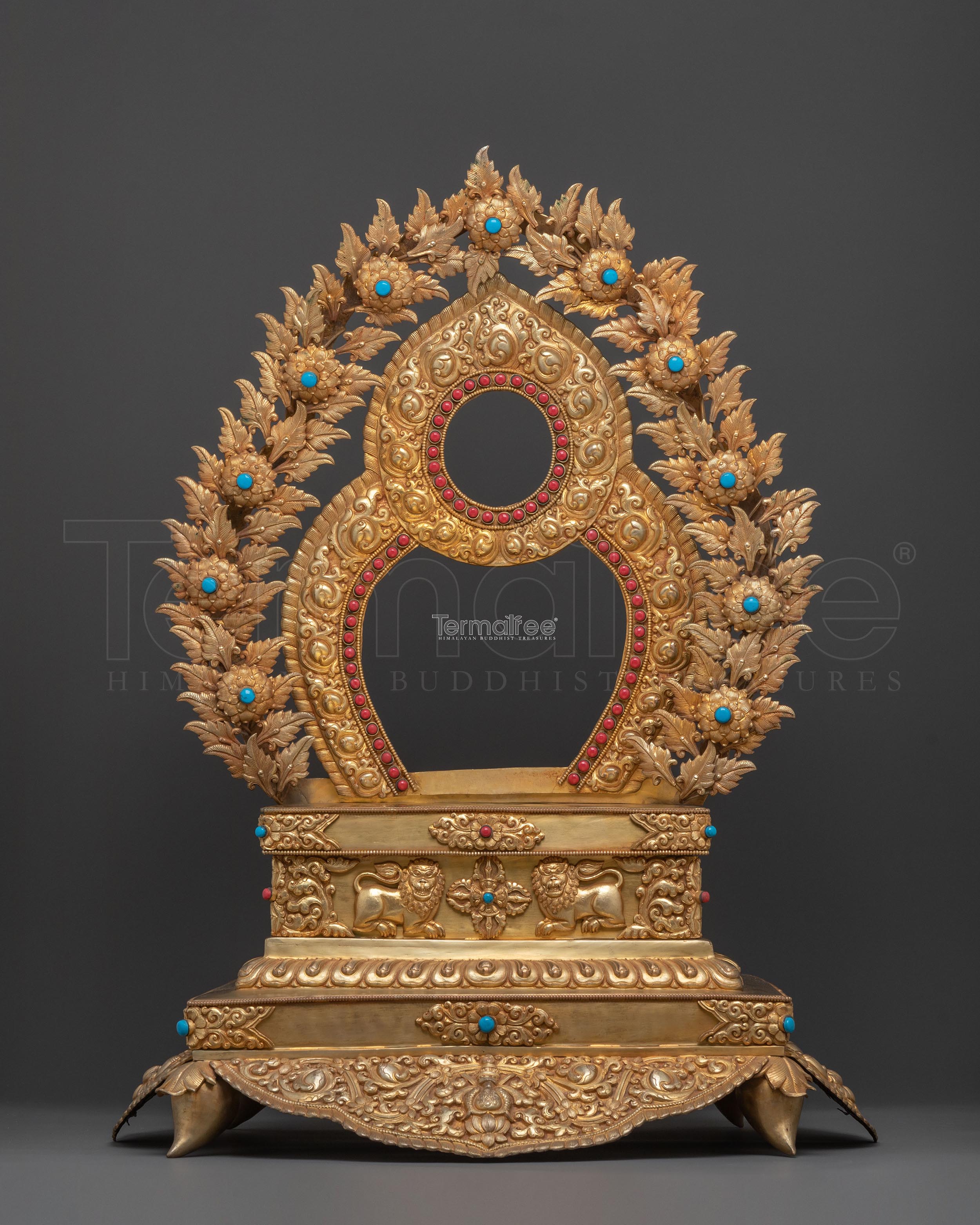 Throne, 24K Gold Gilded Altar Base | Sacred Altar Seat for Statues