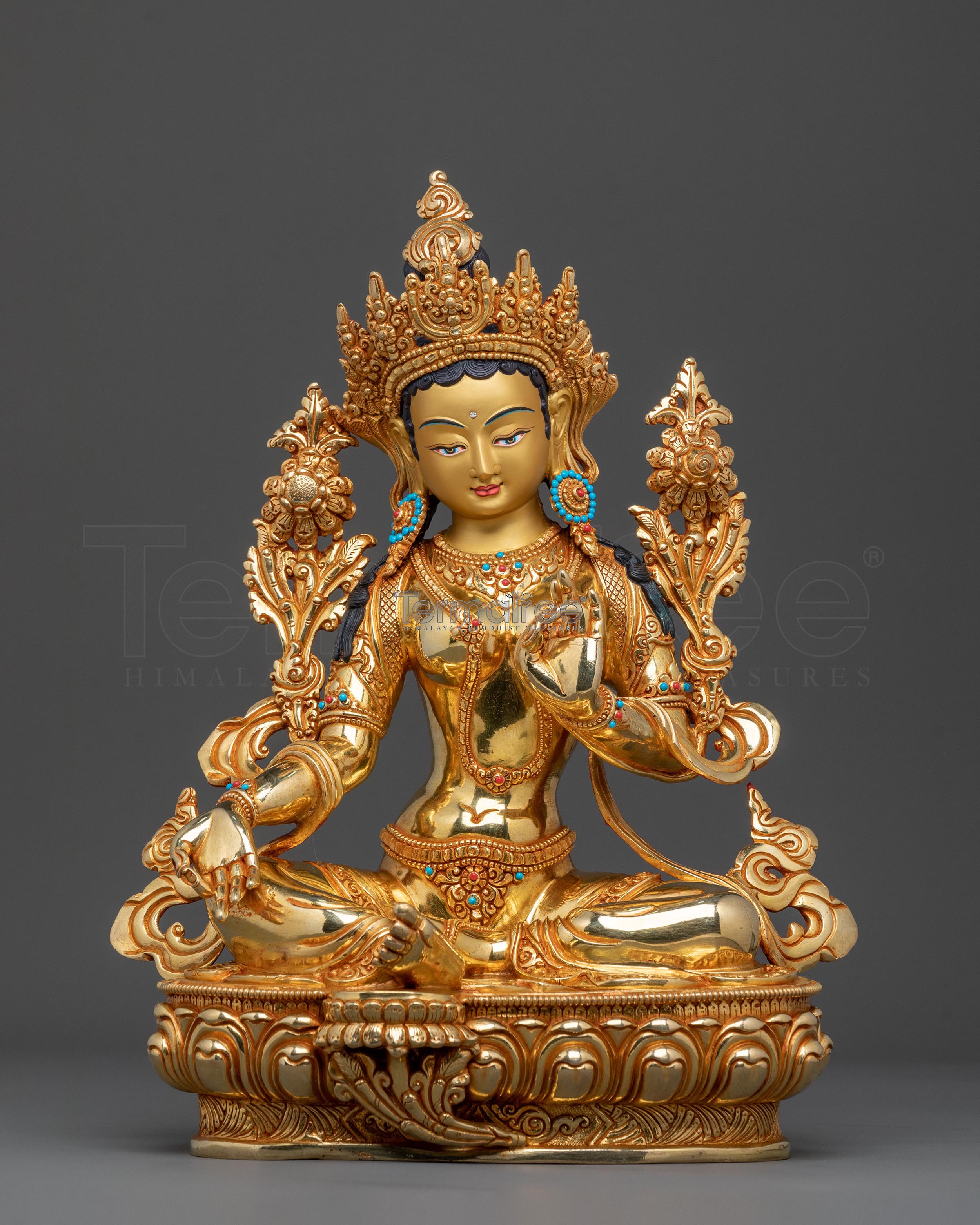 Tibetan Buddhist Goddess Green Tara Figurine | Goddess of Compassion