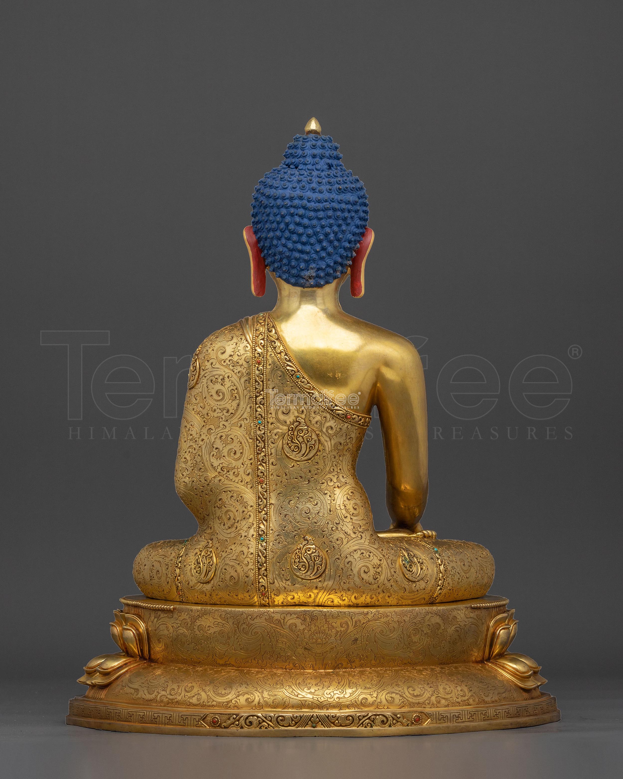 Shakyamuni Buddha Fire Gold Gilded Figurine | Home Decor