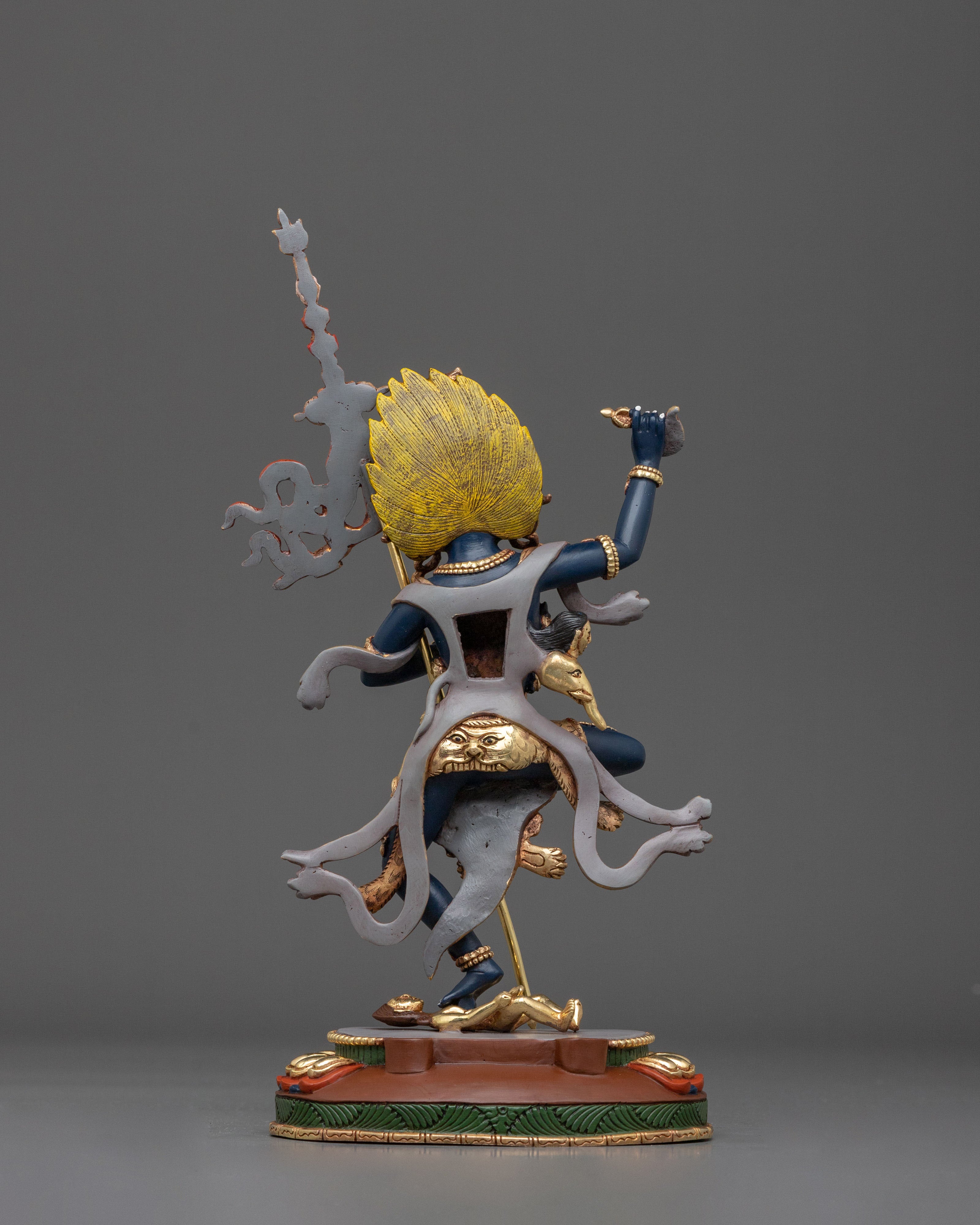 Wrathful Statue of Yogini Troma Nagmo: 24K Gold Gilded