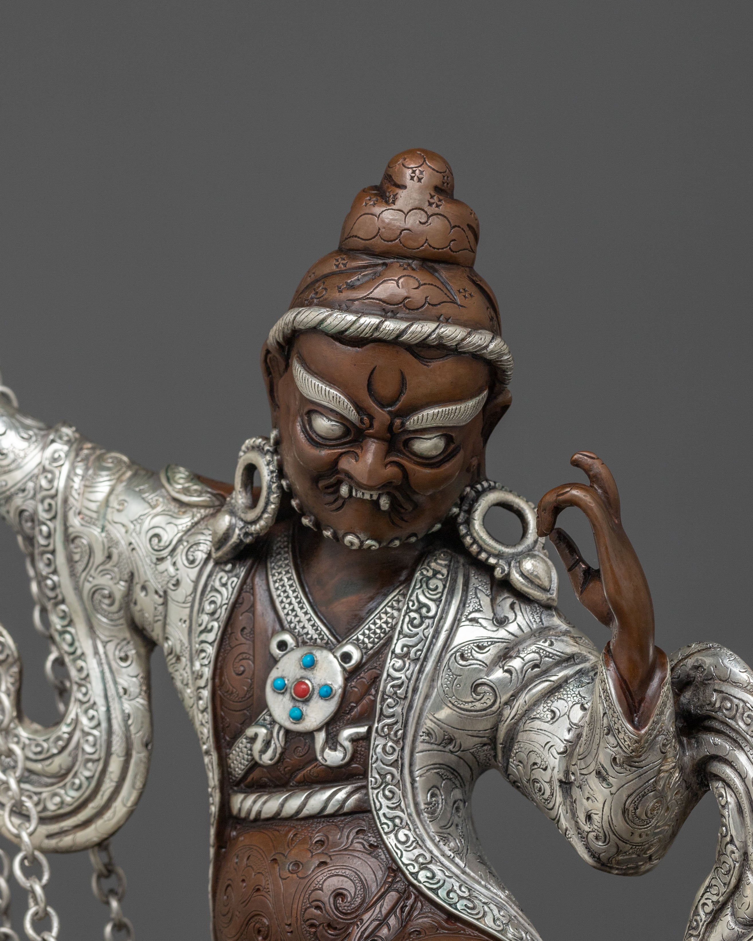 Chimar Sculpture: Handcrafted Silver-Plated Protector
