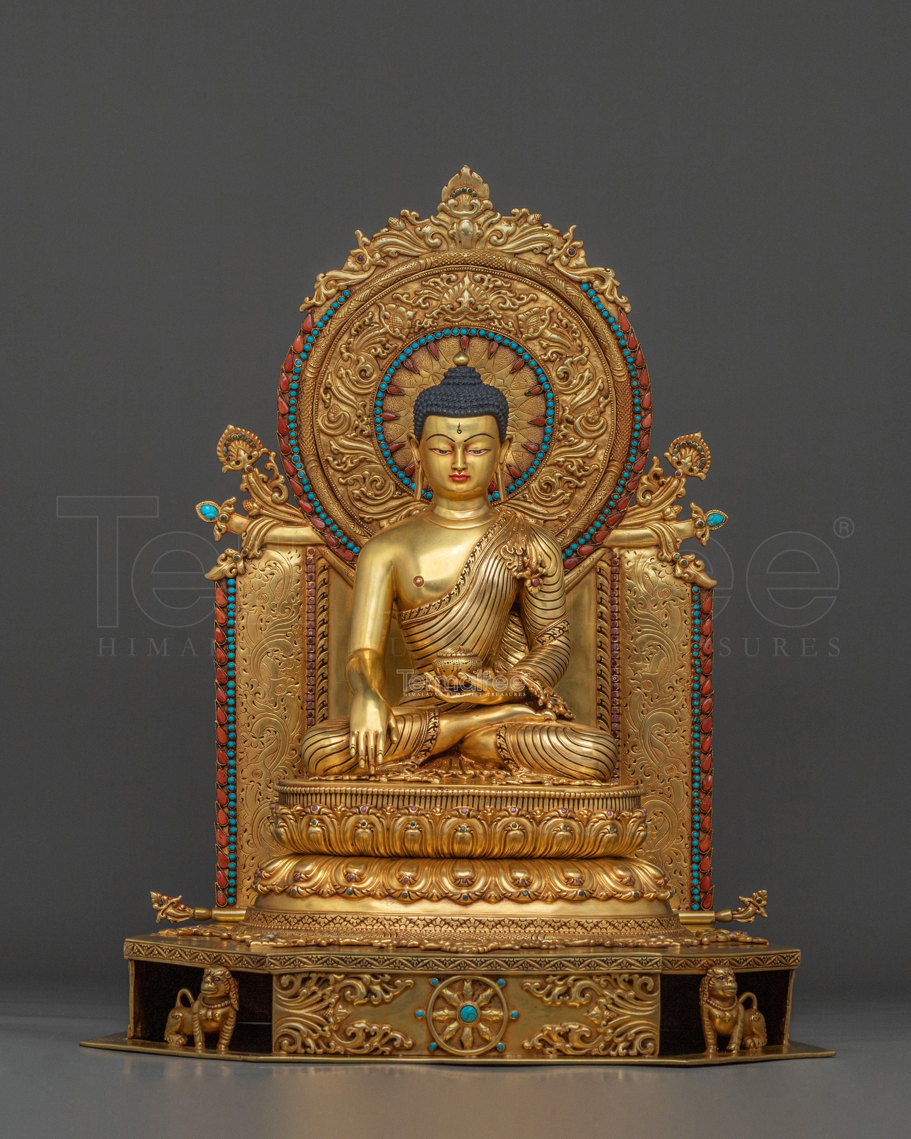 Shakyamuni Buddha Statue Seated on Throne | Enlightened one