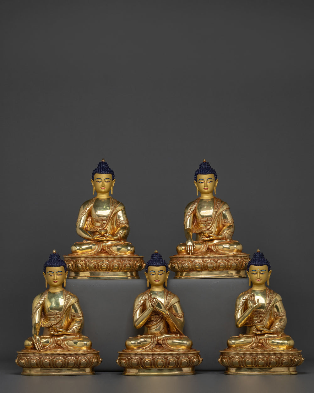 5 Buddha Statue Set
