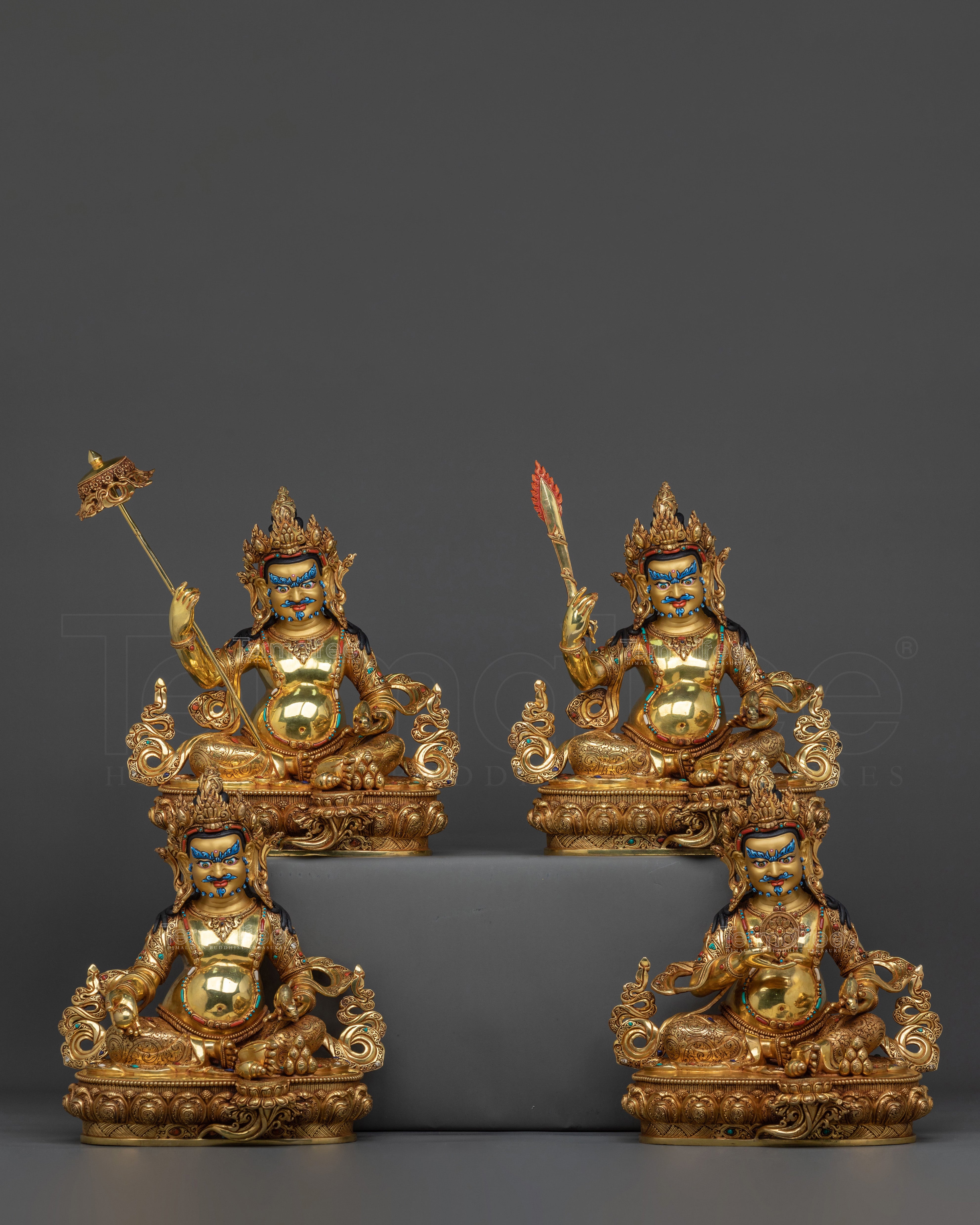 Four Dzambhala Statue Set