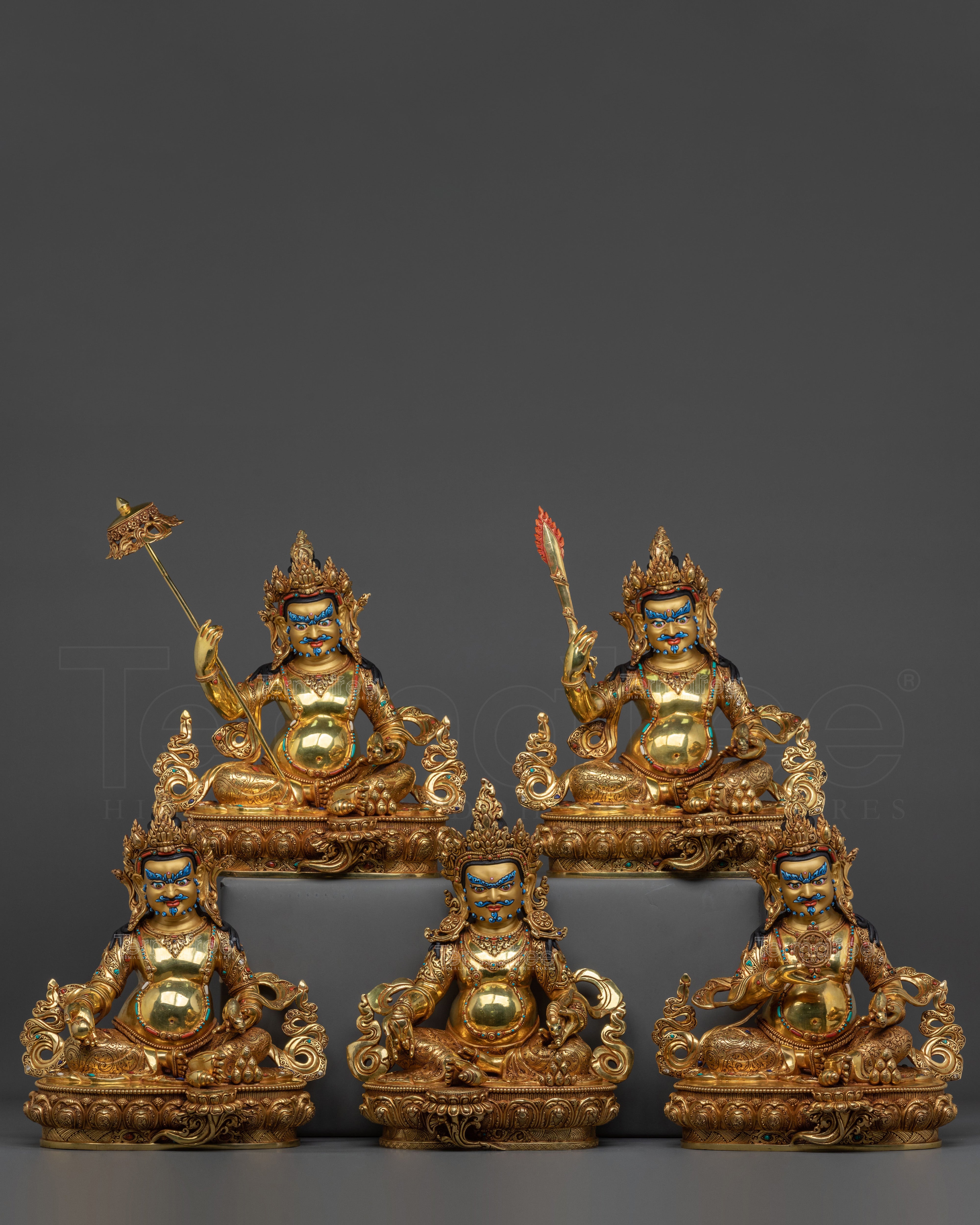 Five Dzambhala Statue Set
