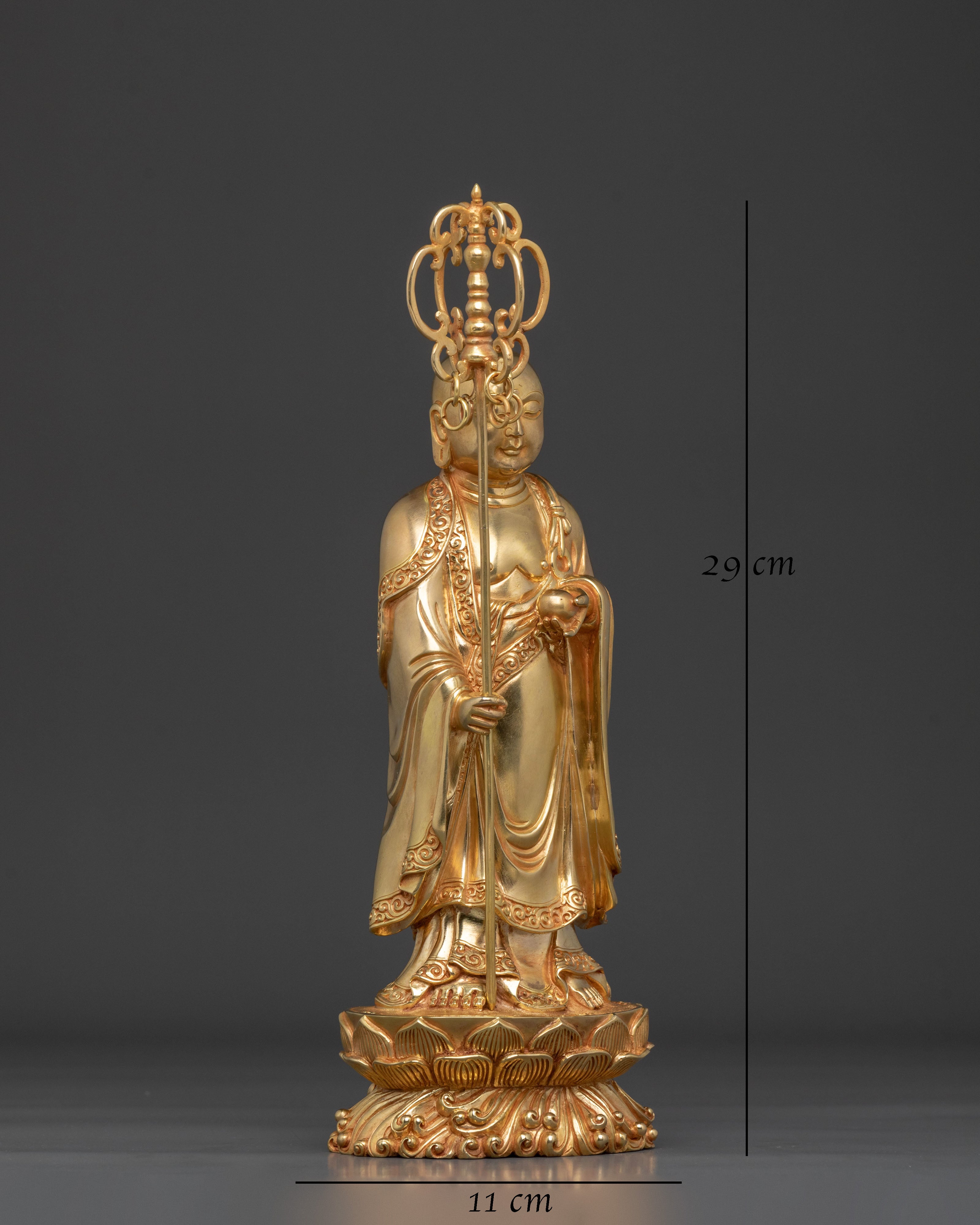 Standing Kshitigarbha Sacred Statue | Home Decor