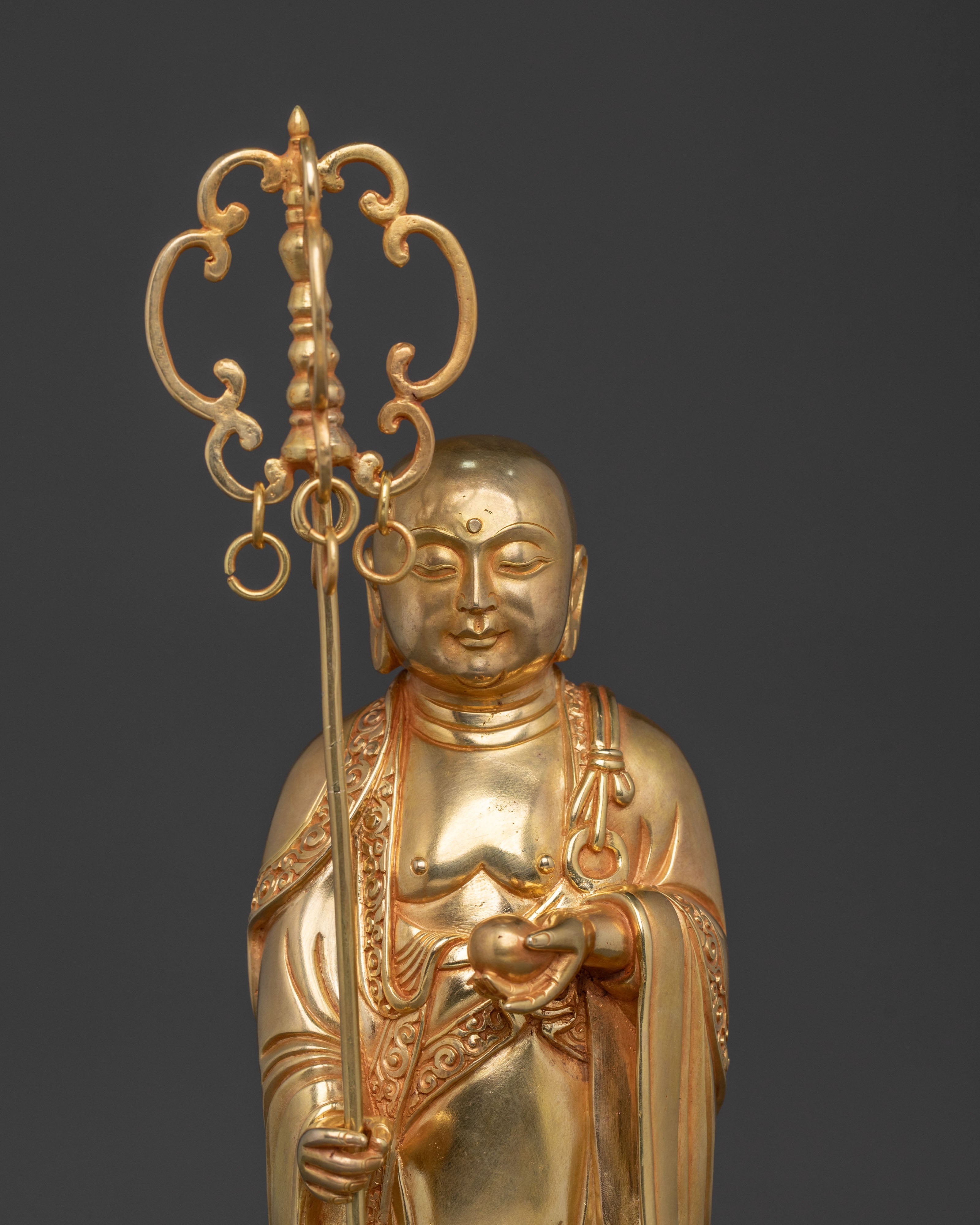 Standing Kshitigarbha Sacred Statue | Home Decor