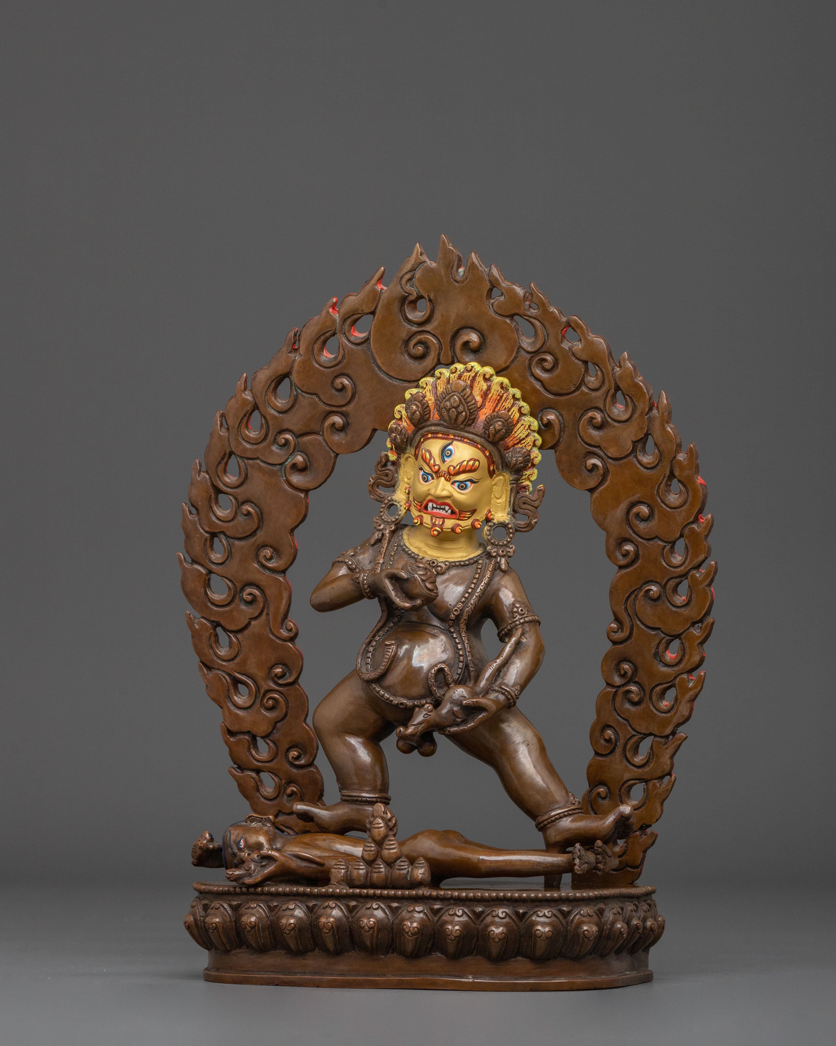 Black Dzambhala Statue: Oxidized Copper | Symbol of Wealth