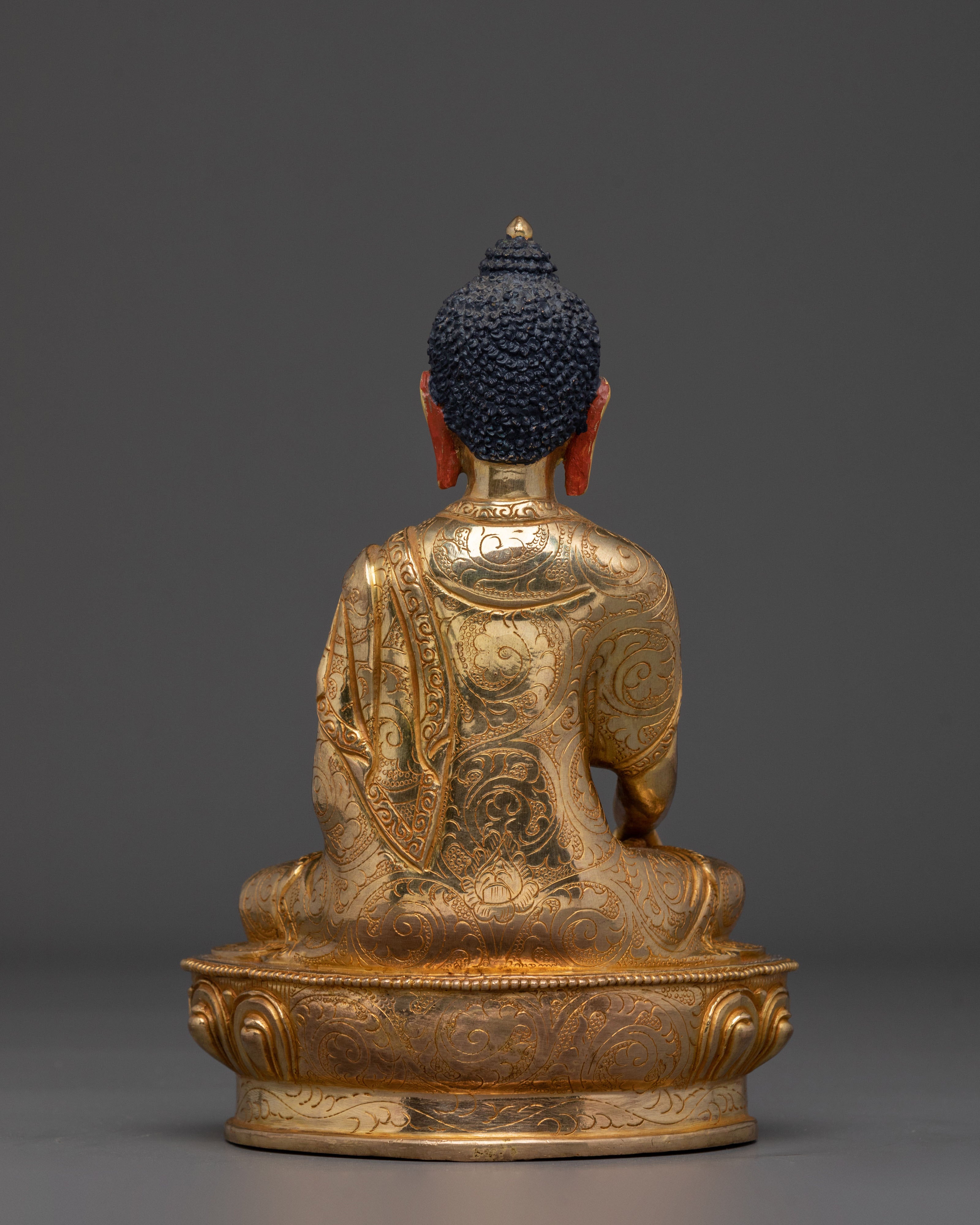Shakyamuni Buddha Golden Statue: 24K Gold Gilded Copper