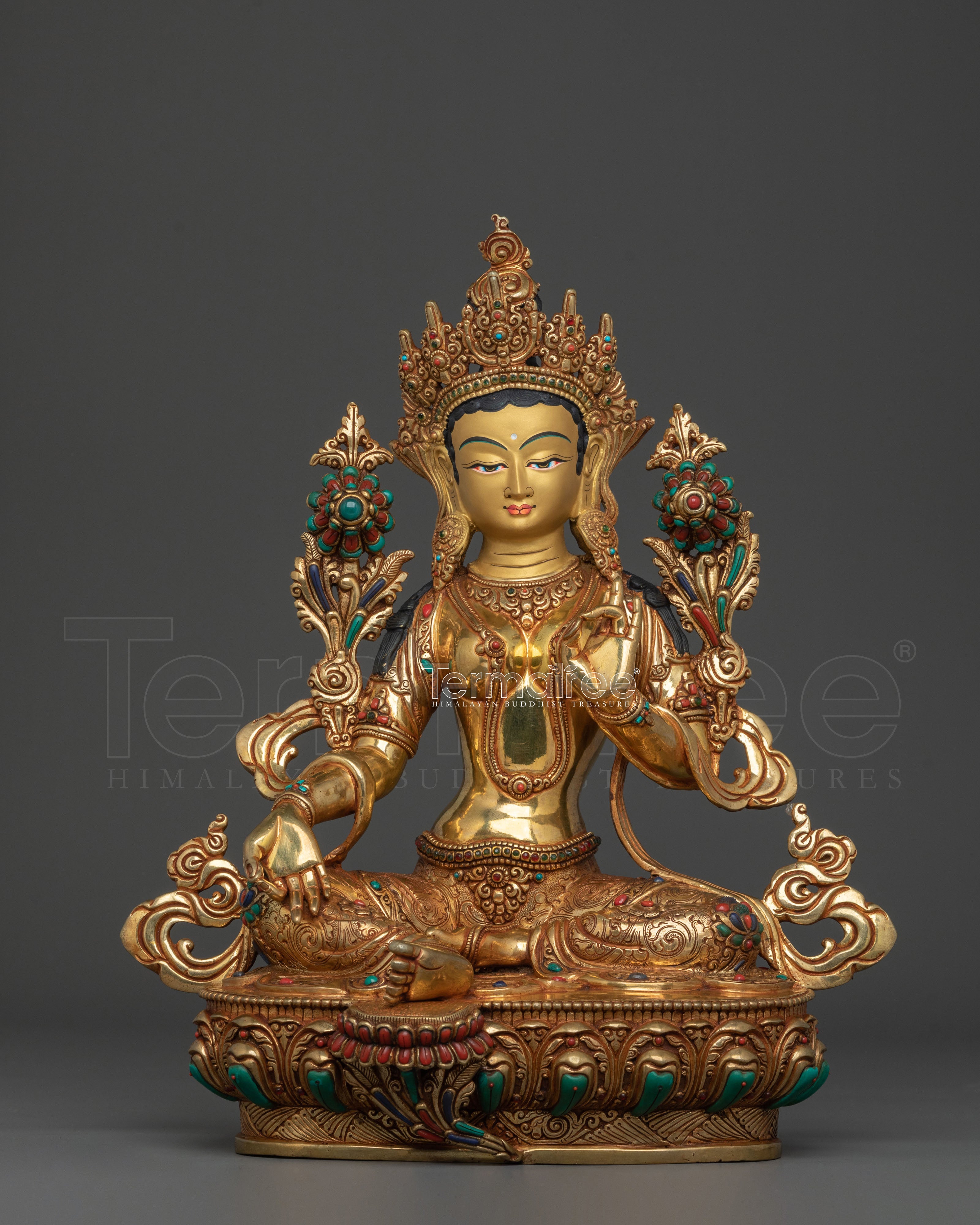 Green Tara Sacred Figurine | Tibetan Buddhist Goddess