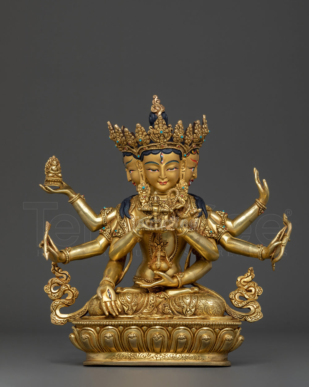 Namgyalma Buddhist Statue: Handcrafted 24K Gold Gilded Statue