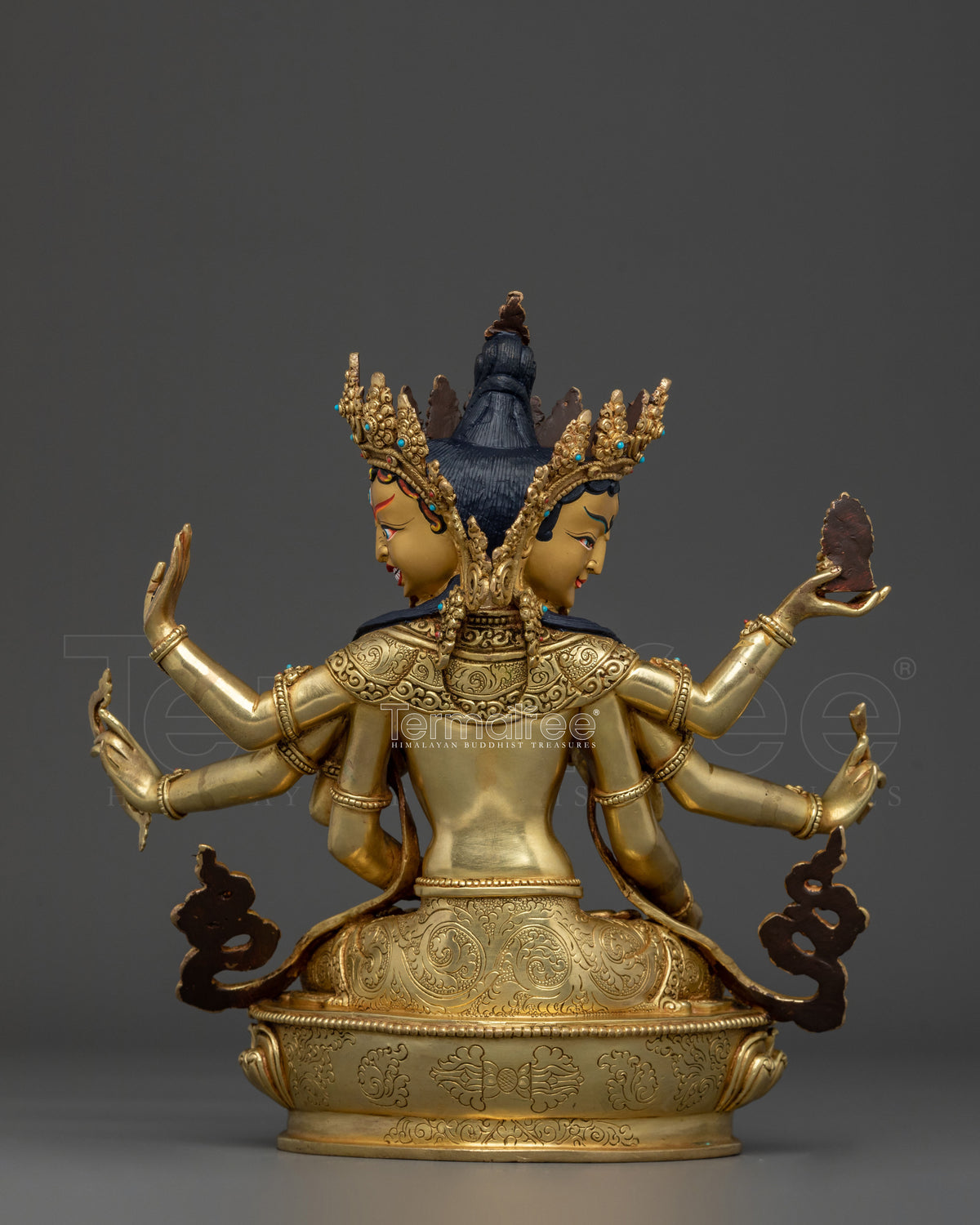 Namgyalma Buddhist Statue: Handcrafted 24K Gold Gilded Statue