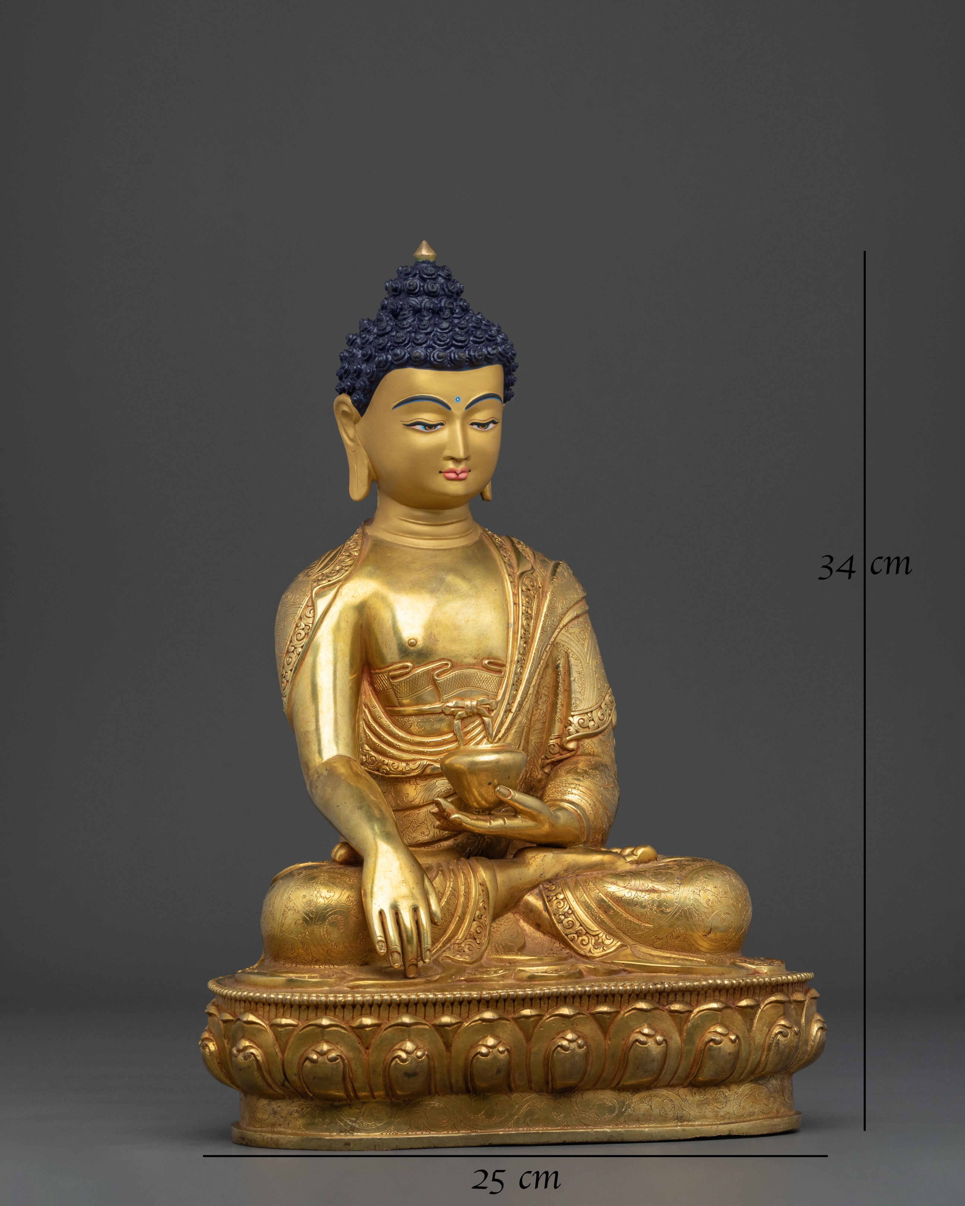 Shakyamuni Buddha Statue | 24K Gold Gilded Serenity