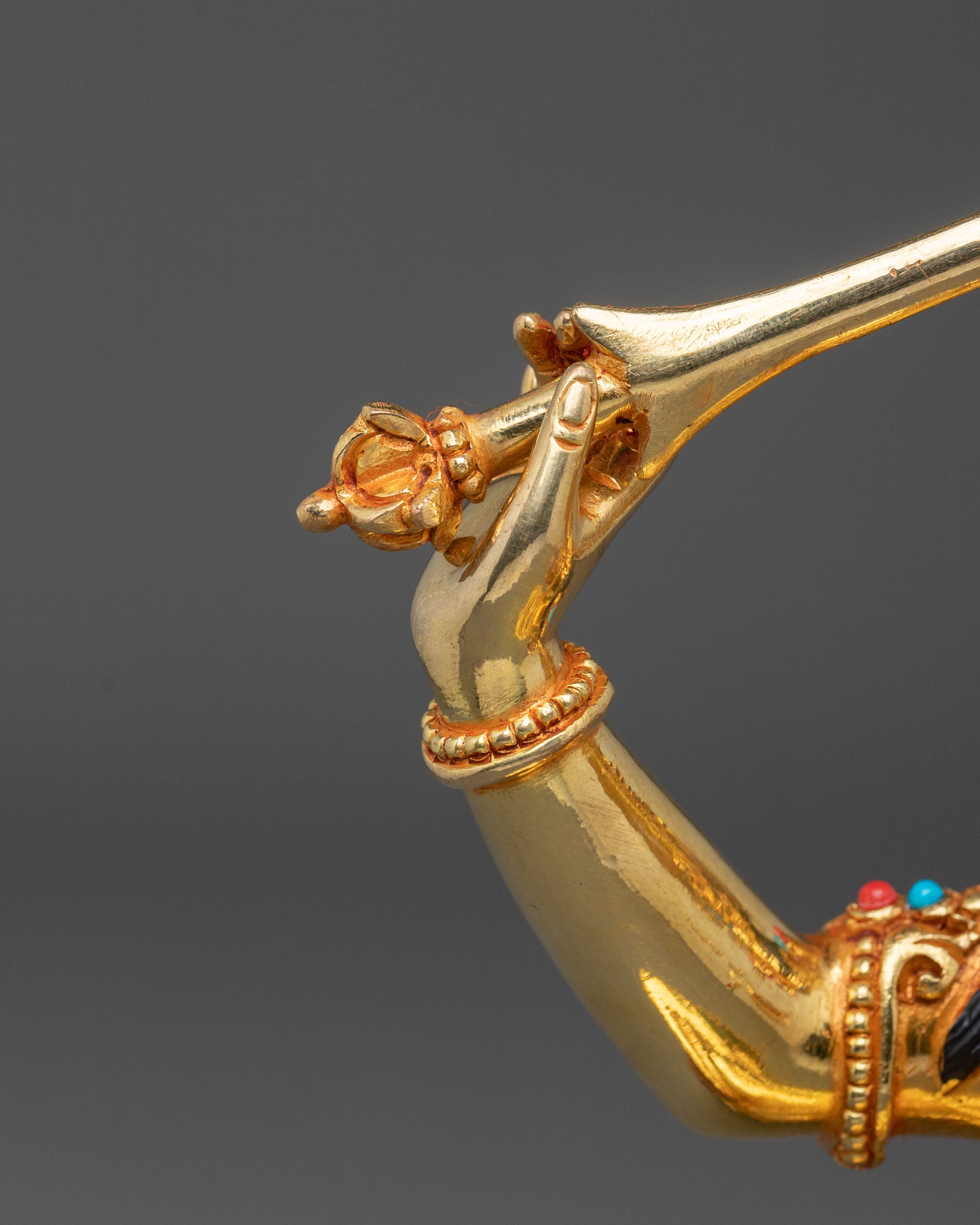 Manjushri Bodhisattva Wisdom Statue – 24K Gold Gilded