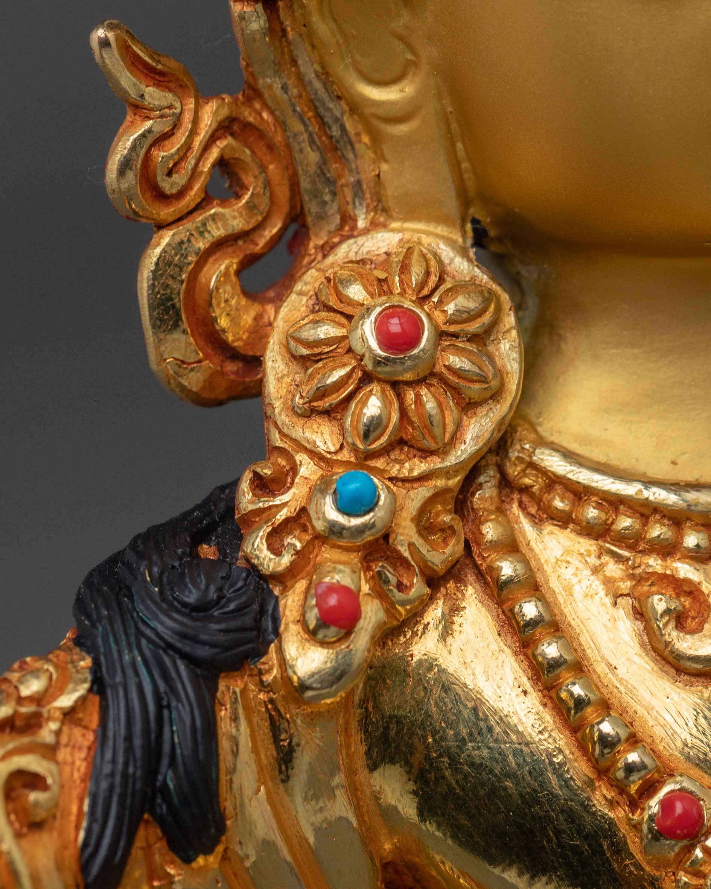 Manjushri Bodhisattva Wisdom Statue – 24K Gold Gilded