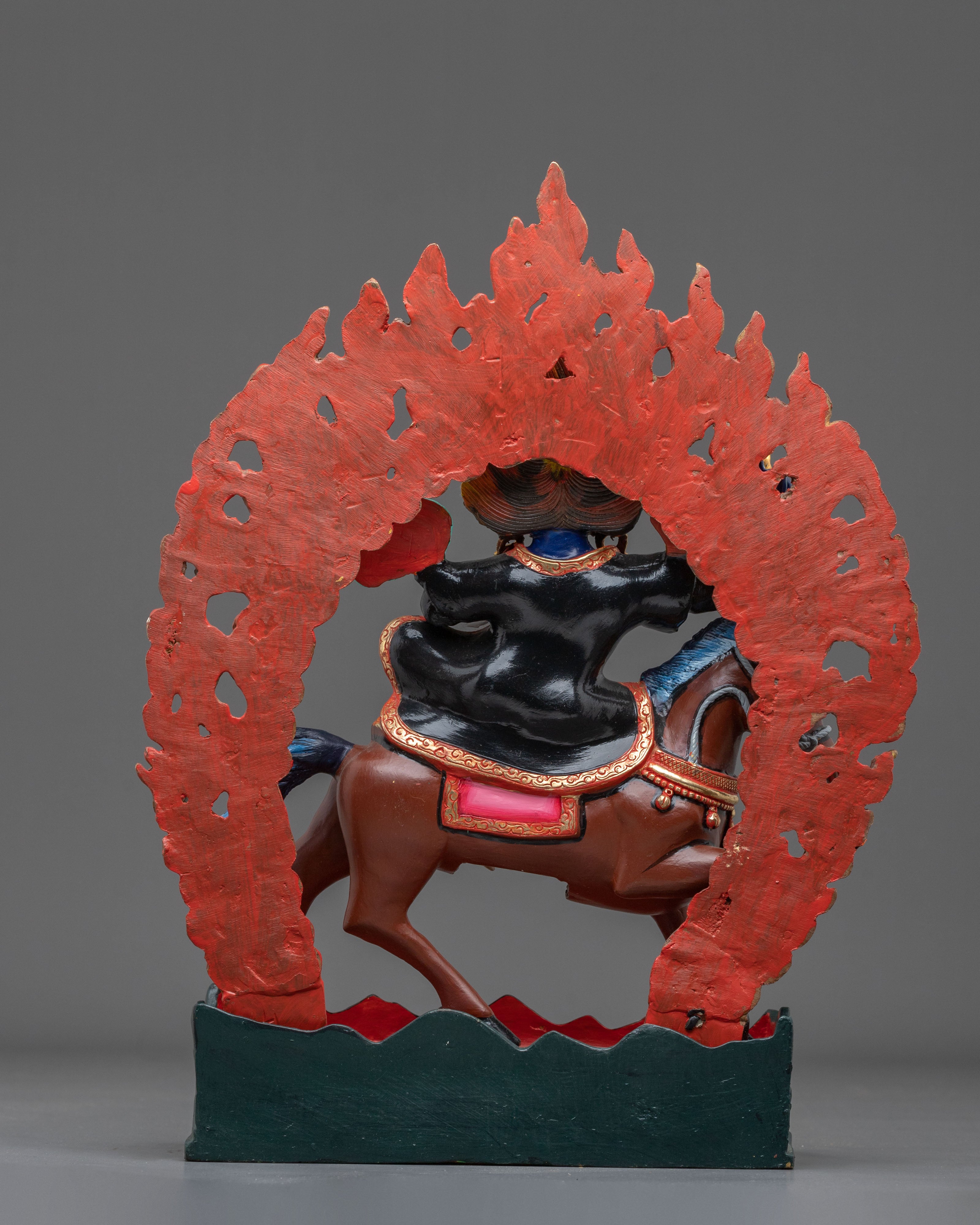 Shanglon Dorje Dudul on Horse: Handmade Copper Statue