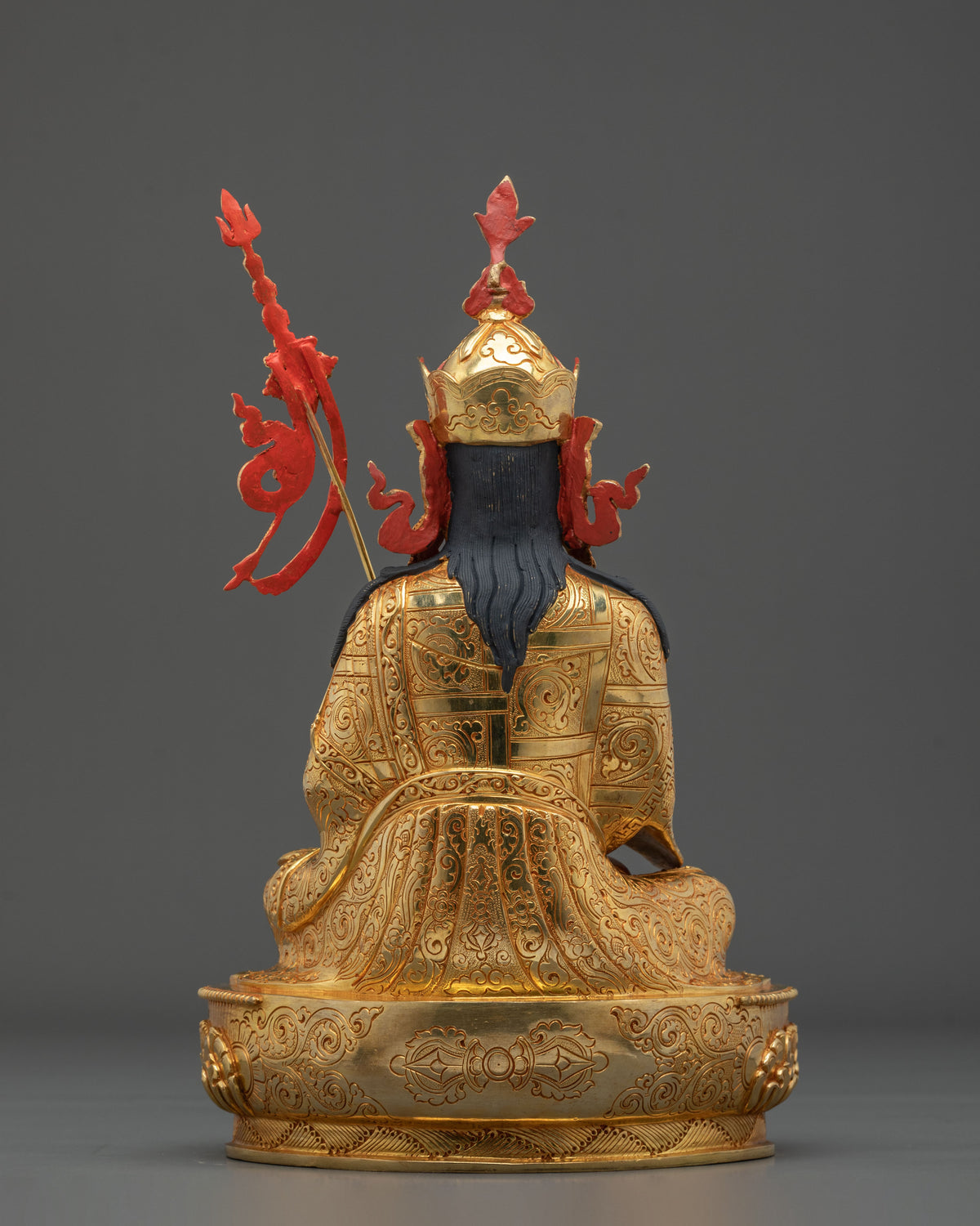 Guru Rinpoche Statue Set | 24k Fire Gold-Gilded Statue Collection