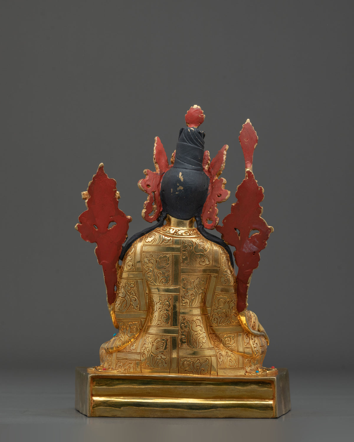 Guru Rinpoche Statue Set | 24k Fire Gold-Gilded Statue Collection