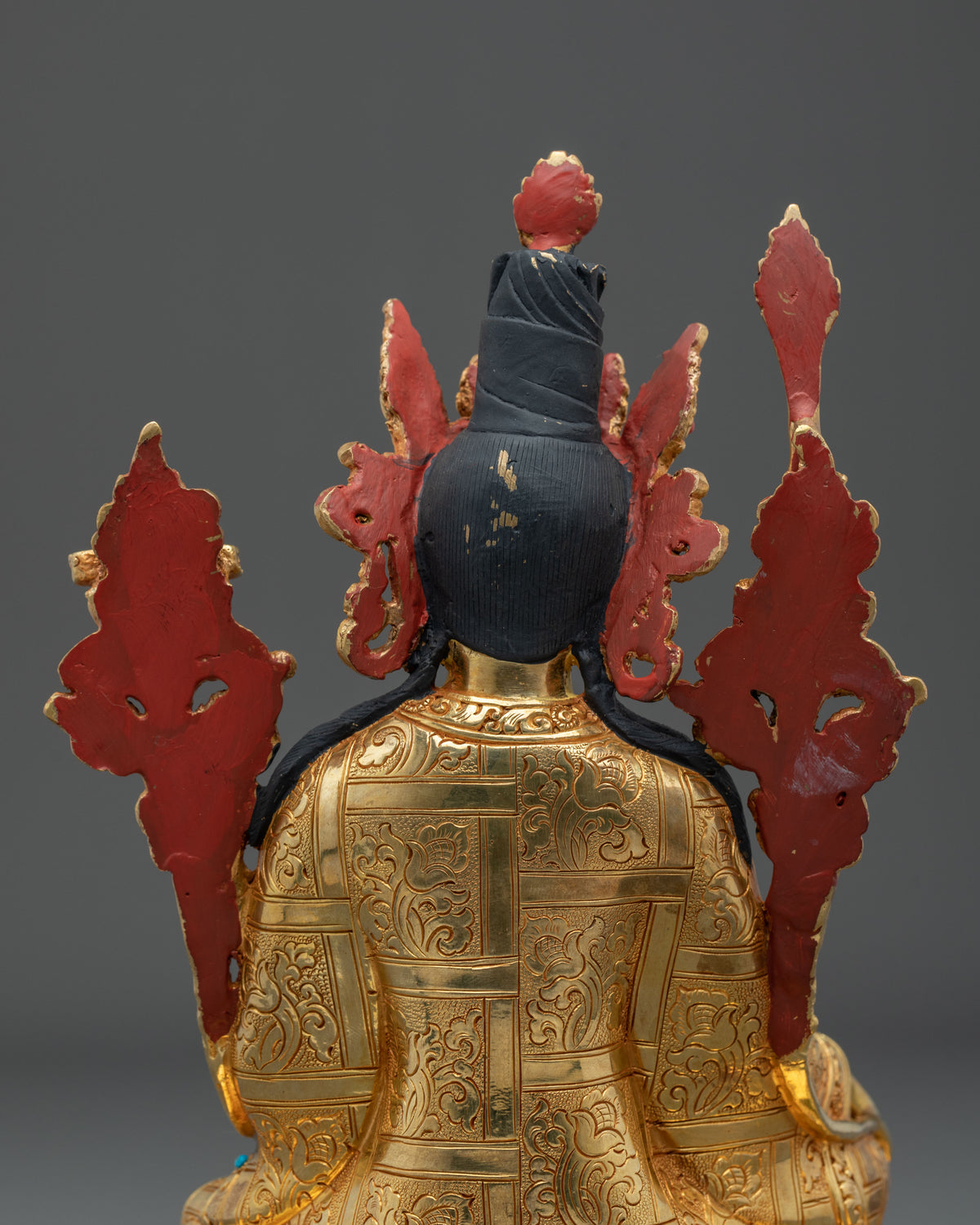Guru Rinpoche Statue Set | 24k Fire Gold-Gilded Statue Collection