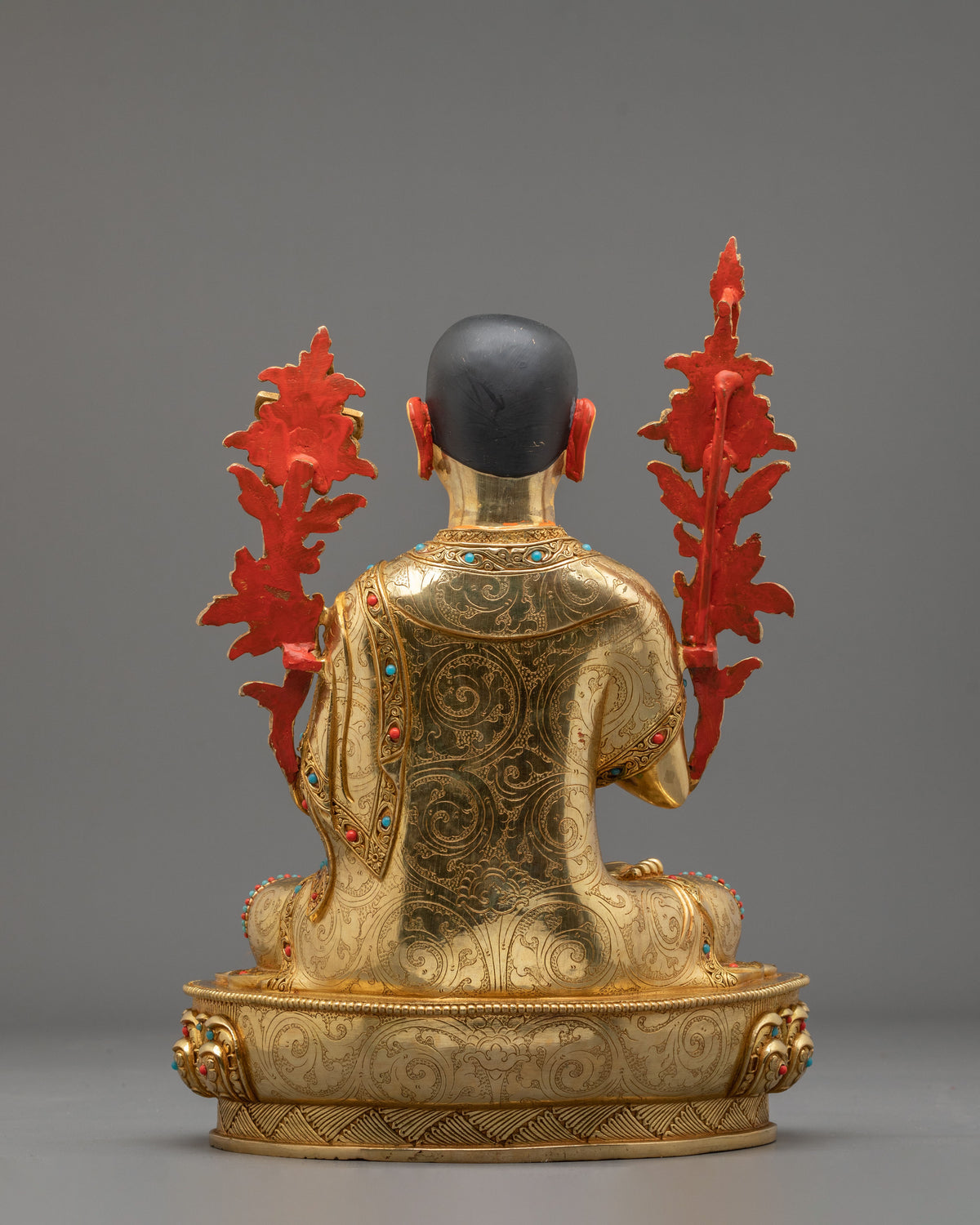 Tsongkhapa with Disciples Gelug Lineage Statue Set | 24K Gold Gilded