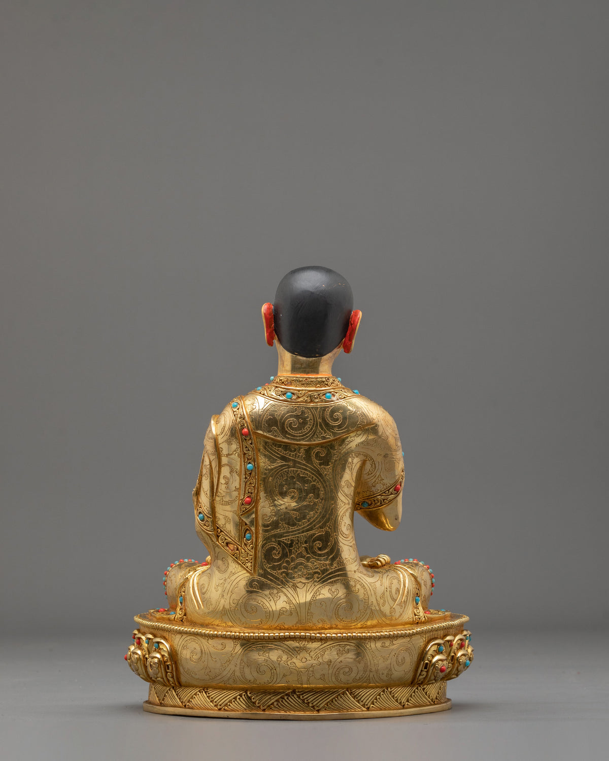 Tsongkhapa with Disciples Gelug Lineage Statue Set | 24K Gold Gilded