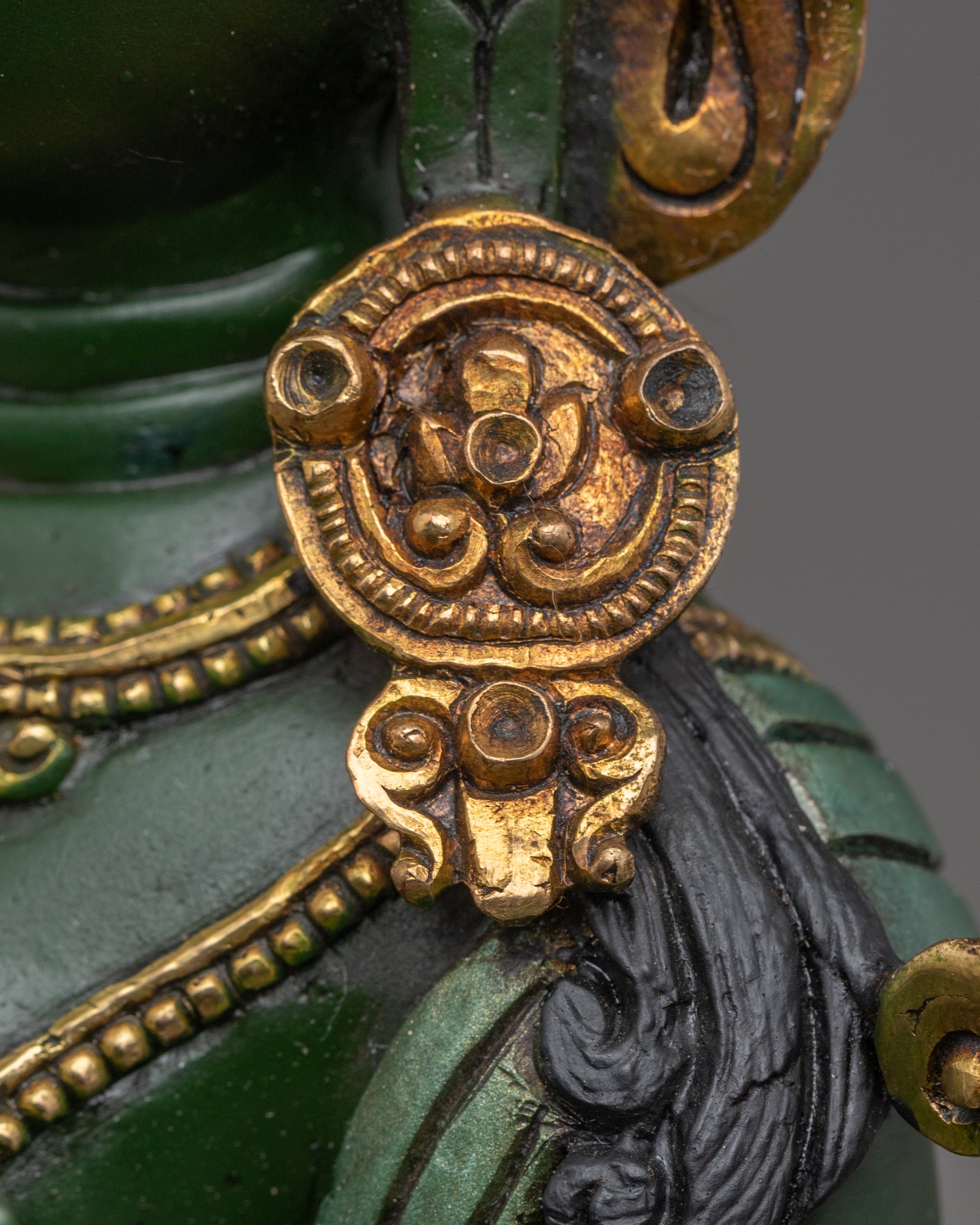 Handcrafted Golden Sculpture of Bodhisattva Set | Symbol of Compassion